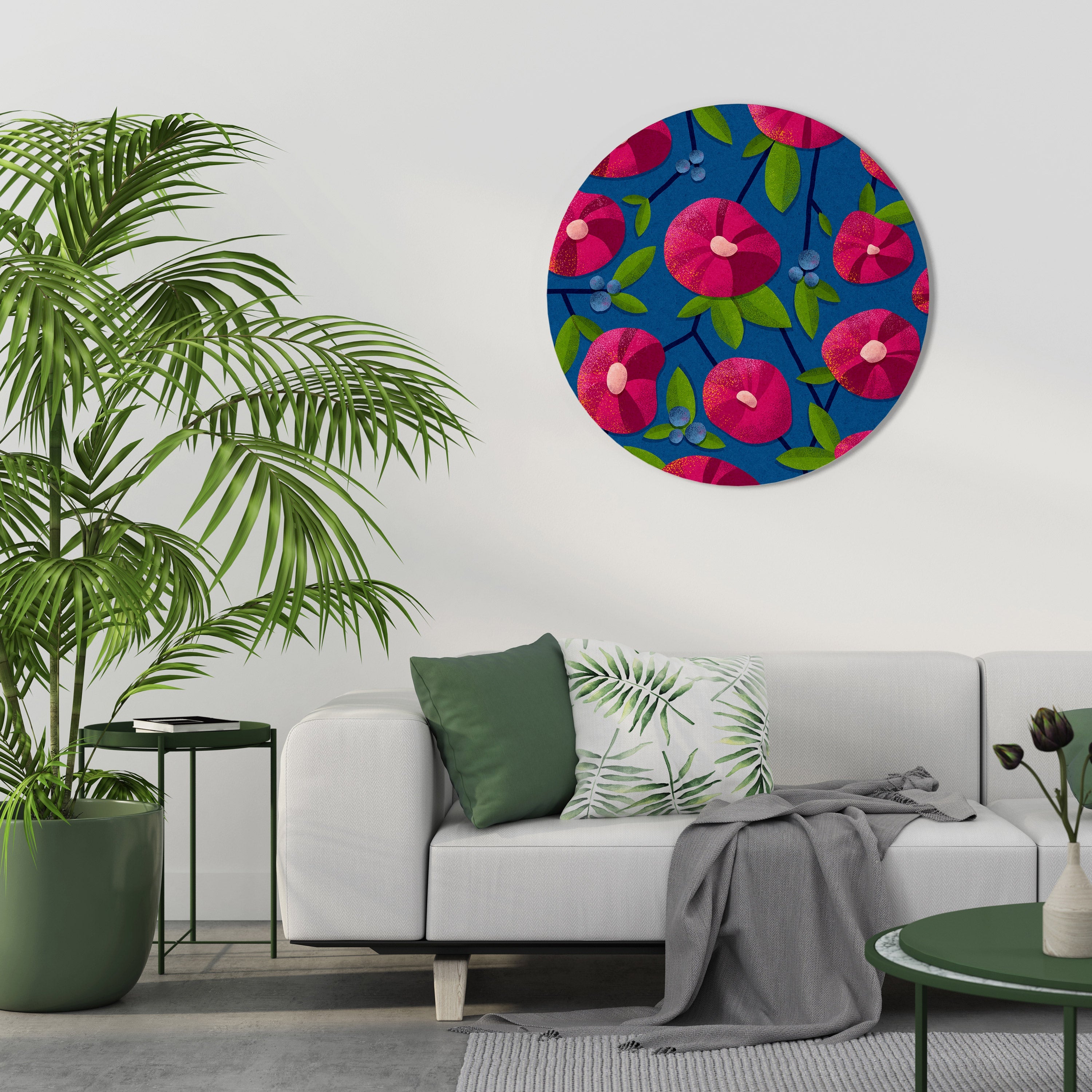 Runde Wandkunst „Frühlingsgedanken“