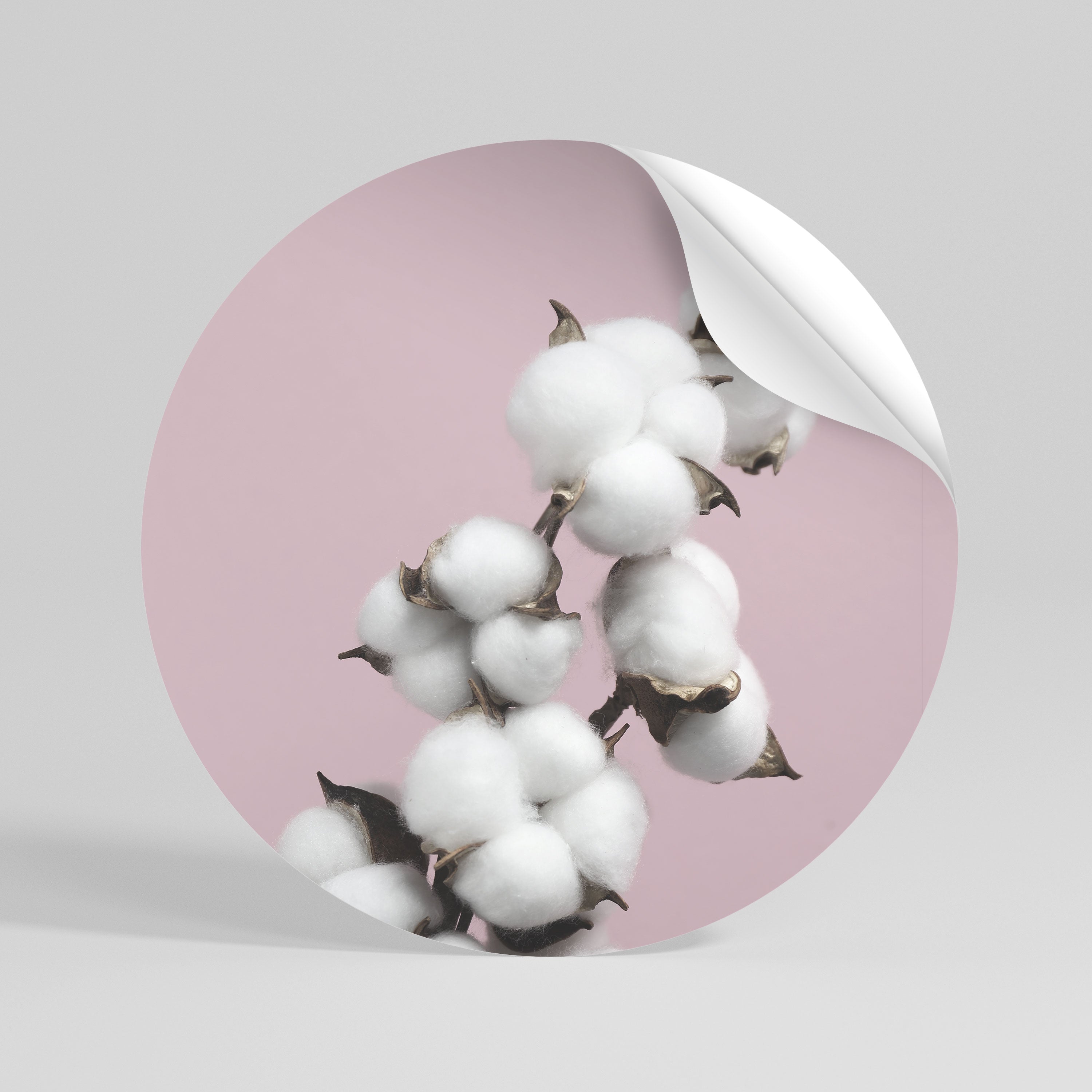 COTTON CLOUDS WHISPER Peel and Stick Round Sticker