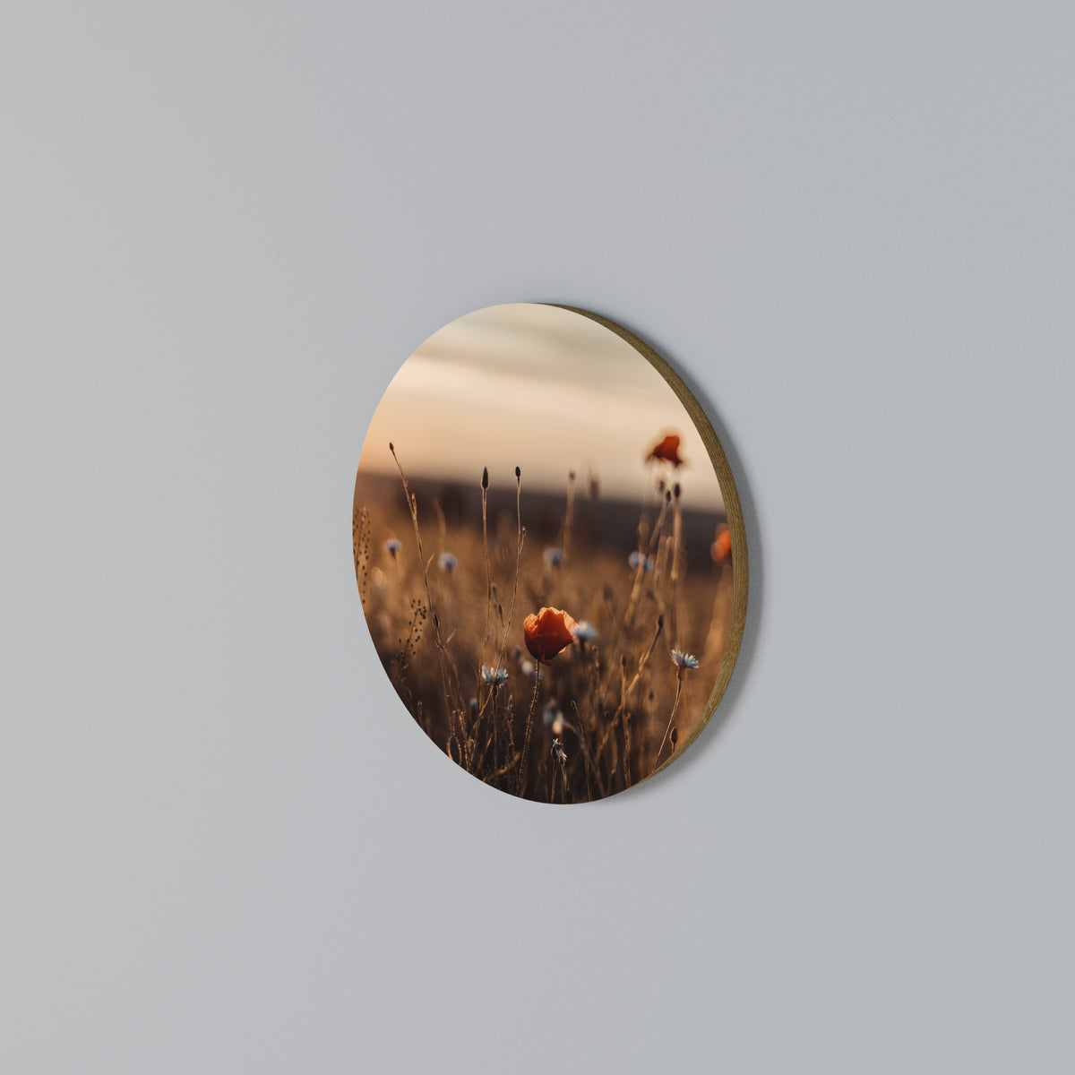 GLOWING MEADOWS AT DUSK Round Wall Art