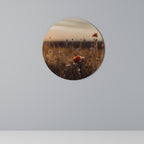 GLOWING MEADOWS AT DUSK Runde Wanddekoration Ø 69 cm