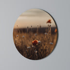 GLOWING MEADOWS AT DUSK Runde Wanddekoration Ø 69 cm