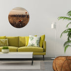GLOWING MEADOWS AT DUSK Runde Wanddekoration Ø 69 cm