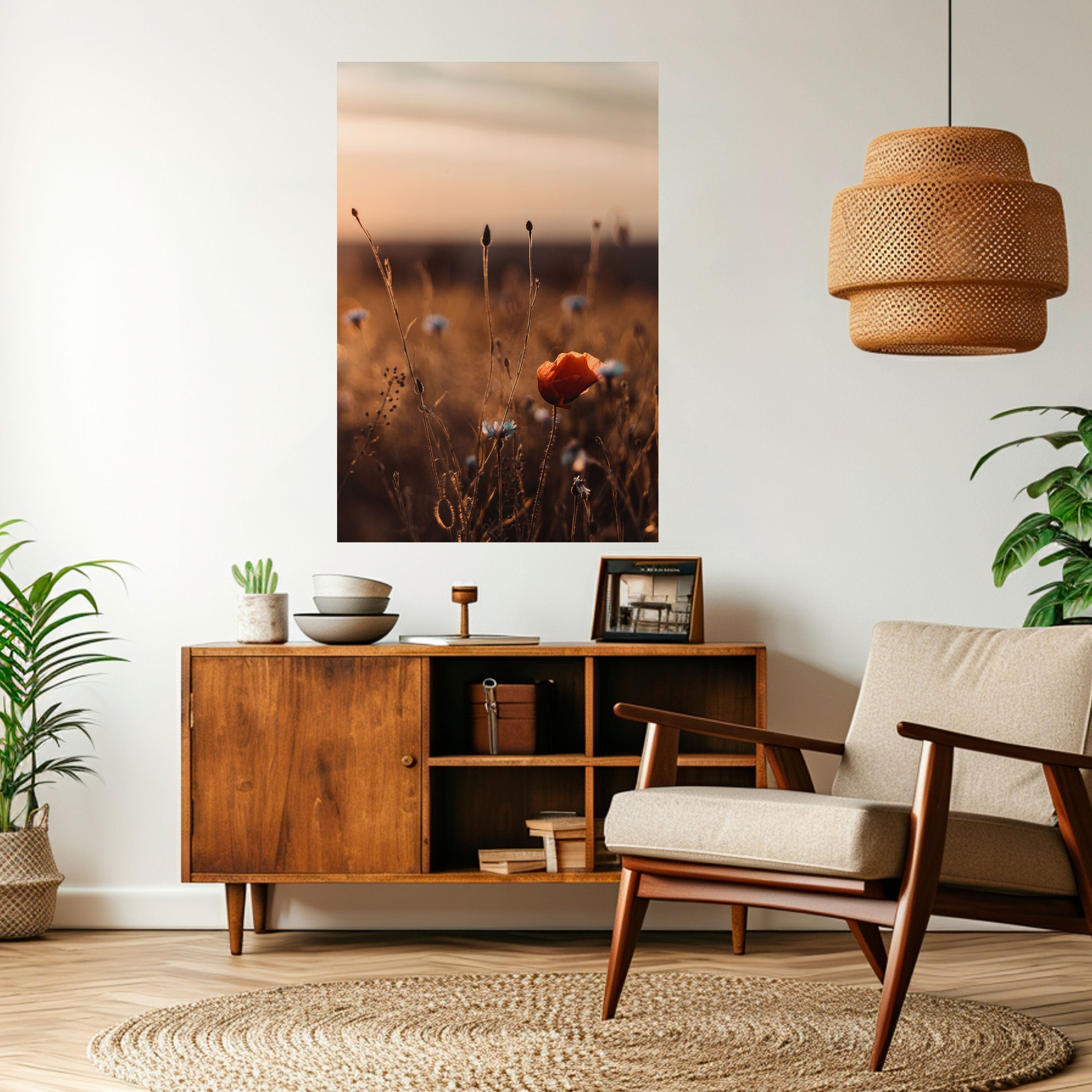 GLOWING MEADOWS AT DUSK Vertikales Poster zum Abziehen und Aufkleben