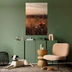 GLOWING MEADOWS AT DUSK Selbstklebendes Poster - Hochformat