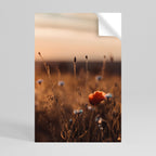 GLOWING MEADOWS AT DUSK Selbstklebendes Poster - Hochformat