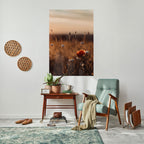 GLOWING MEADOWS AT DUSK Selbstklebendes Poster - Hochformat