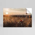 GLOWING MEADOWS AT DUSK Selbstklebendes Horizontal-Poster