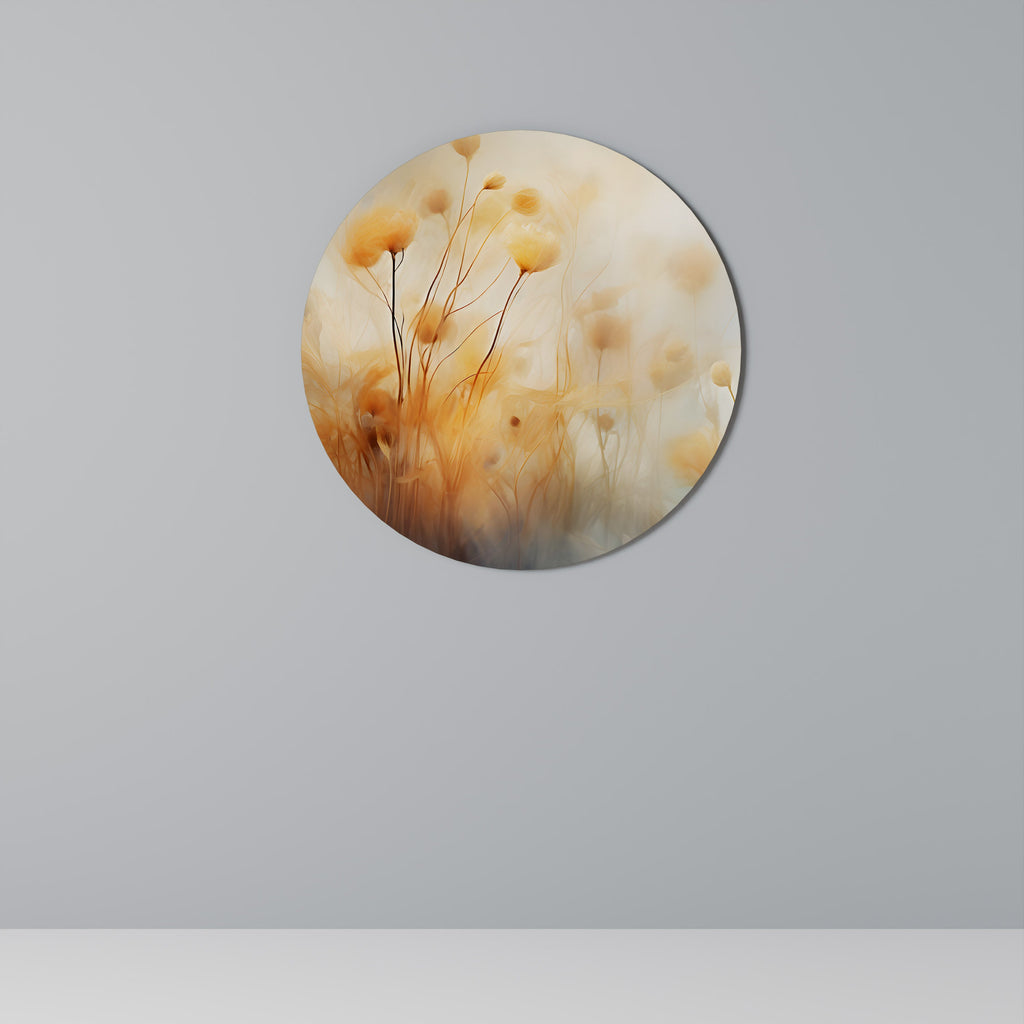 GOLDEN HUE EMBRACE Runde Wandkunst