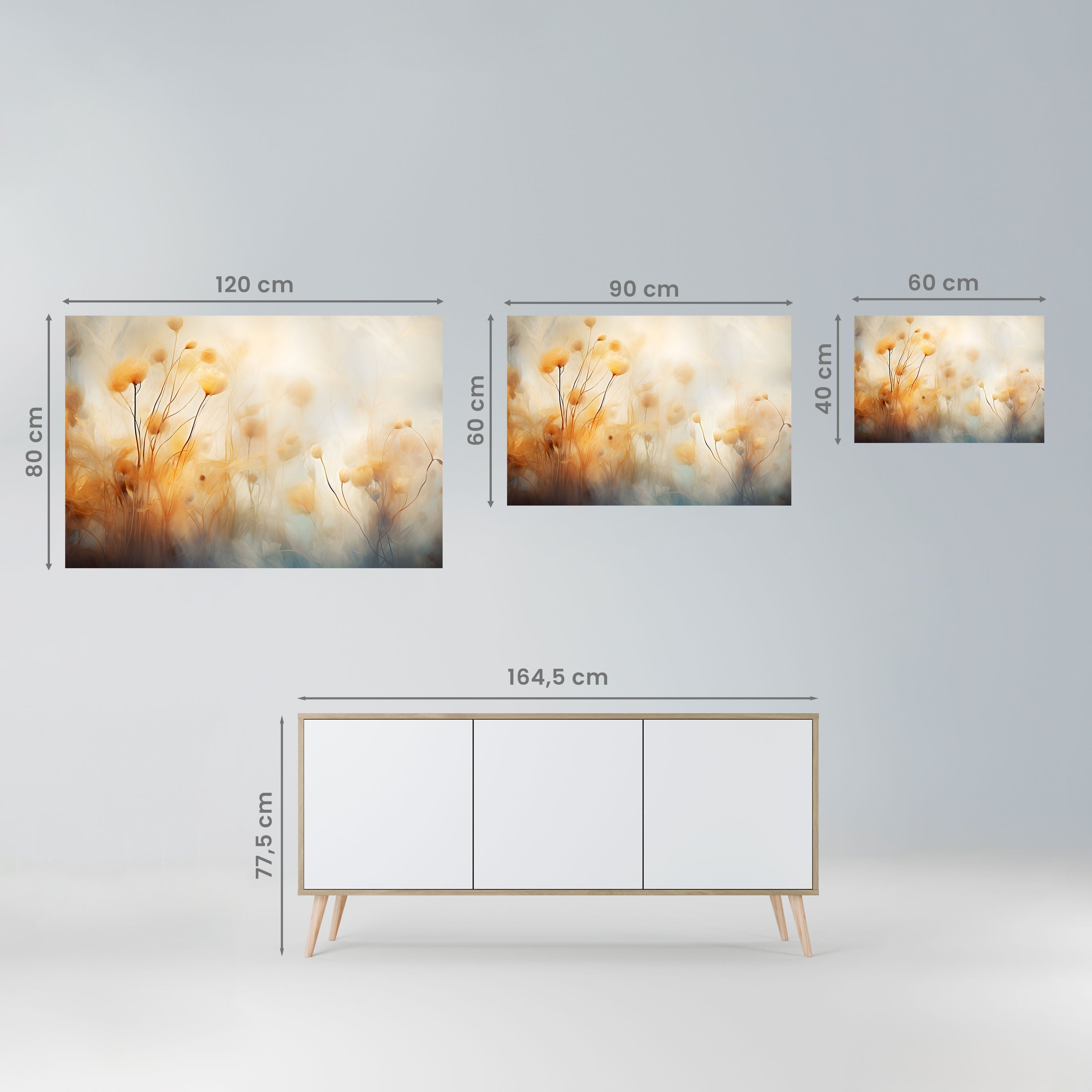 GOLDEN HUE EMBRACE Horizontales Poster zum Abziehen und Aufkleben
