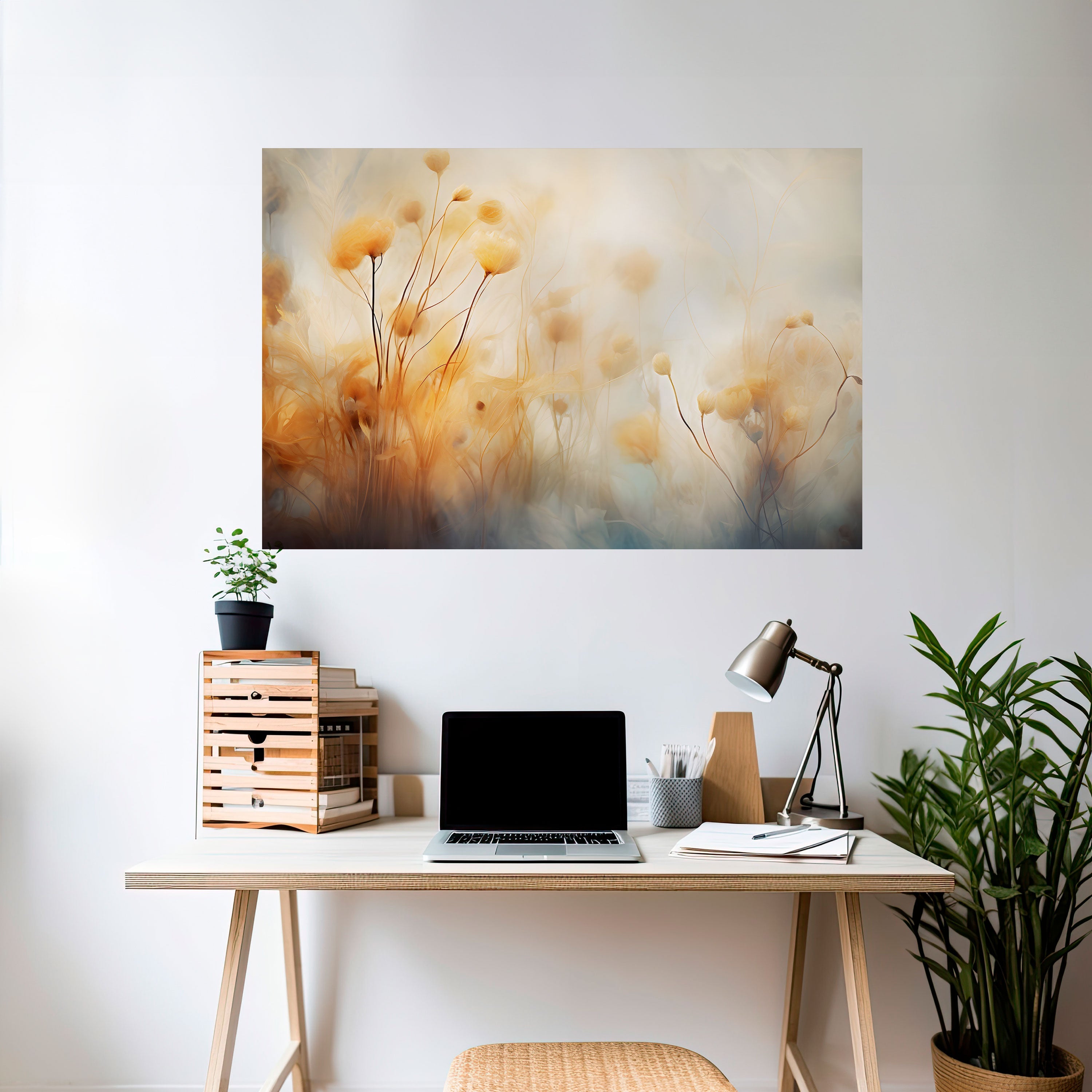 GOLDEN HUE EMBRACE Horizontales Poster zum Abziehen und Aufkleben