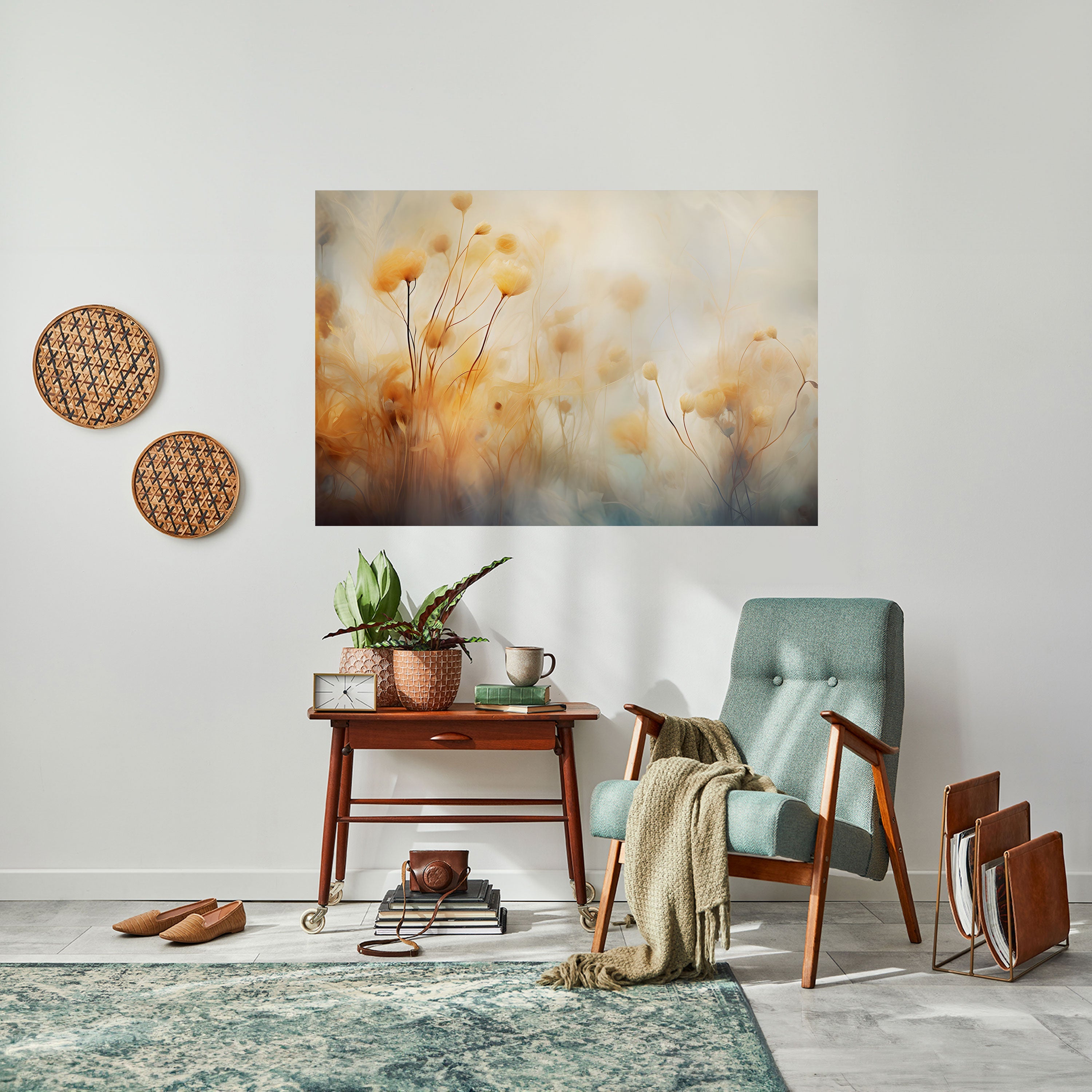 GOLDEN HUE EMBRACE Horizontales Poster zum Abziehen und Aufkleben