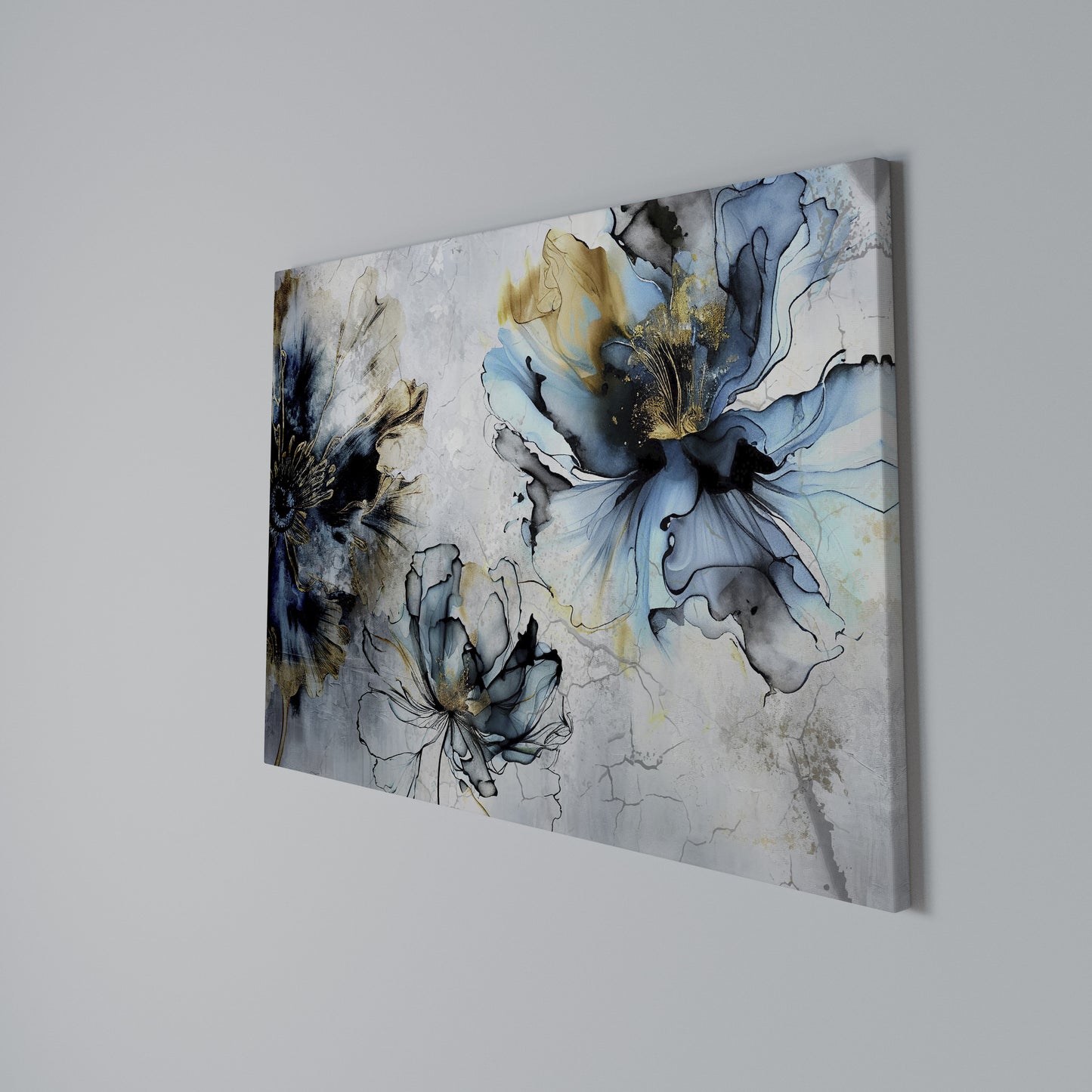 COBALT BLOSSOMS Horizontal Canvas Print