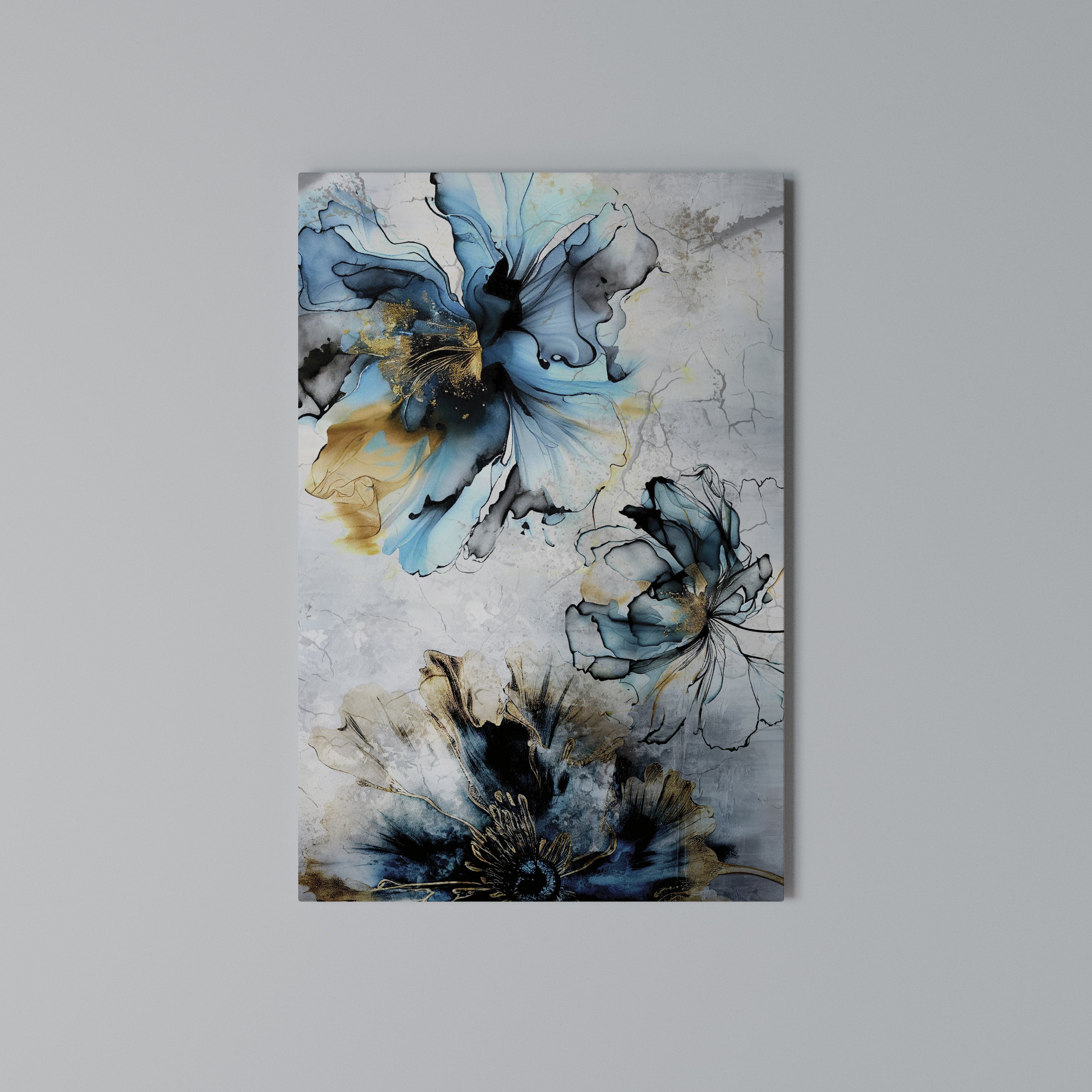 COBALT BLOSSOMS Vertical Canvas Print