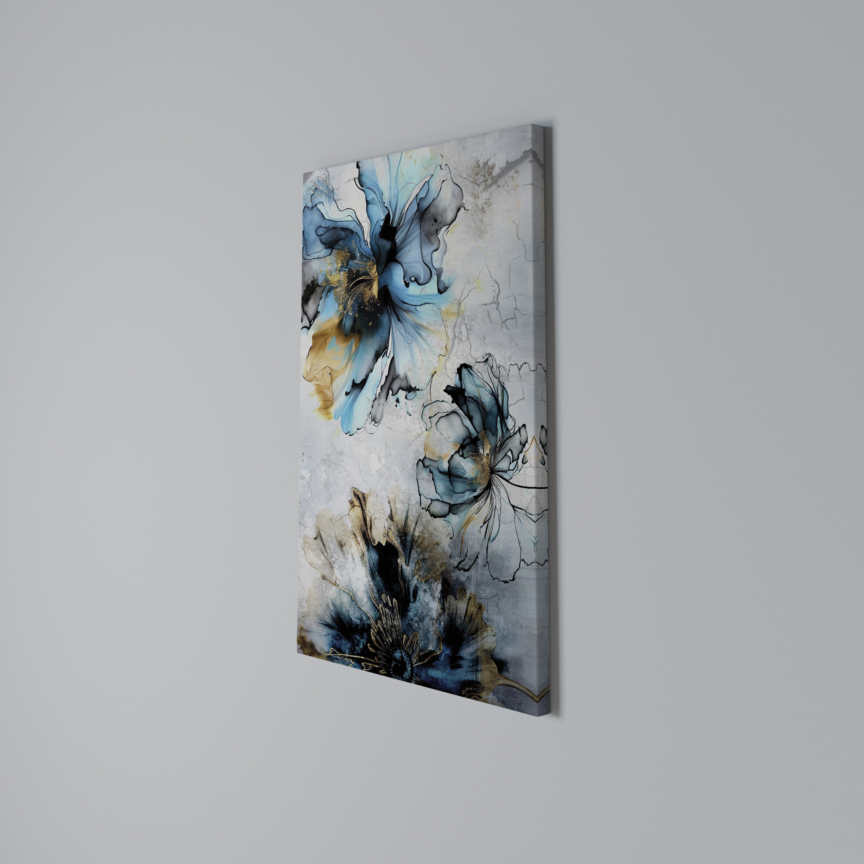 COBALT BLOSSOMS Vertical Canvas Print