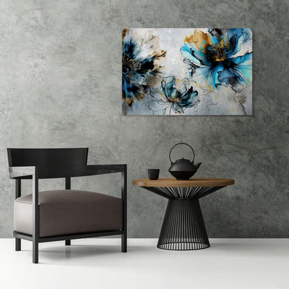 COBALT BLOSSOMS Horizontal Canvas Print