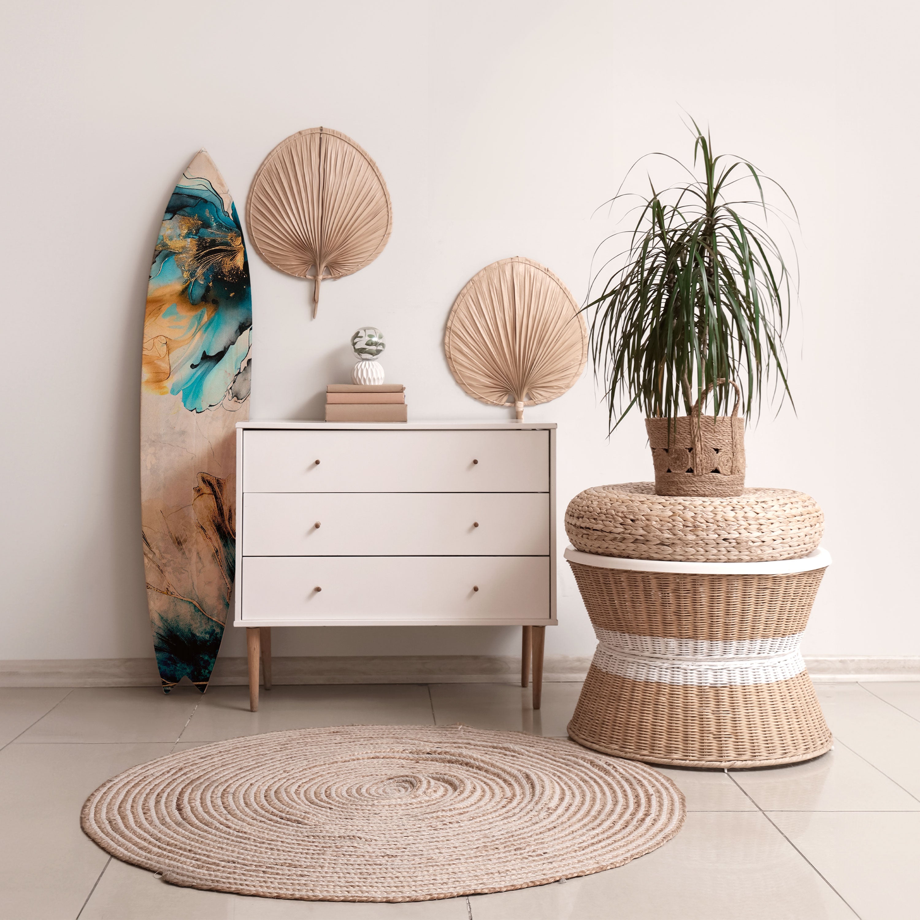 COBALT BLOSSOMS Deko-Surfboard