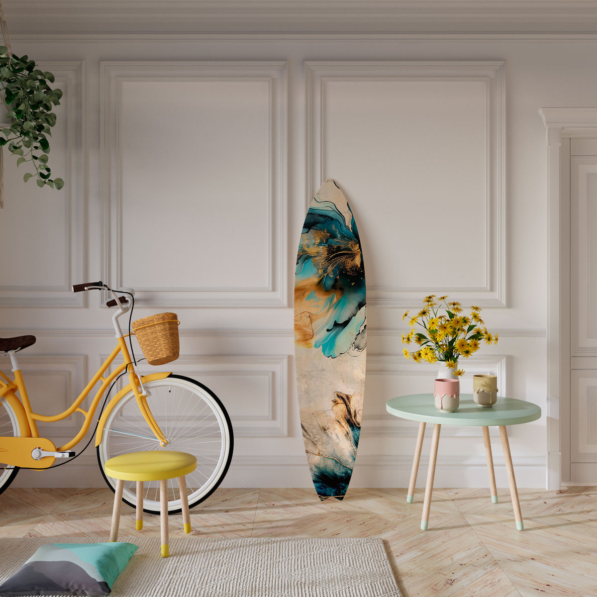 COBALT BLOSSOMS Deko-Surfboard