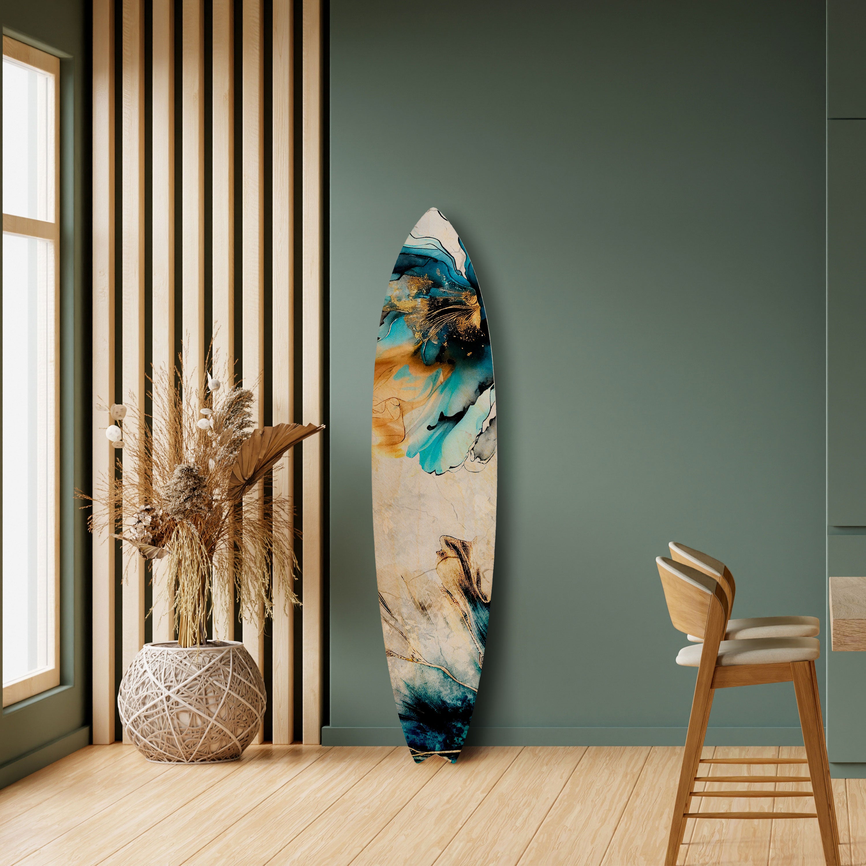 COBALT BLOSSOMS Deko-Surfboard