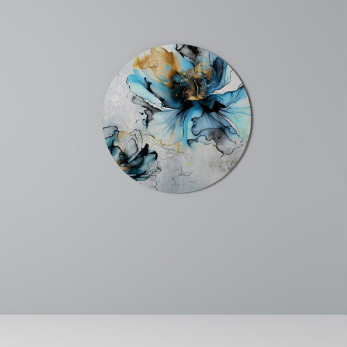 COBALT BLOSSOMS Round Wall Art