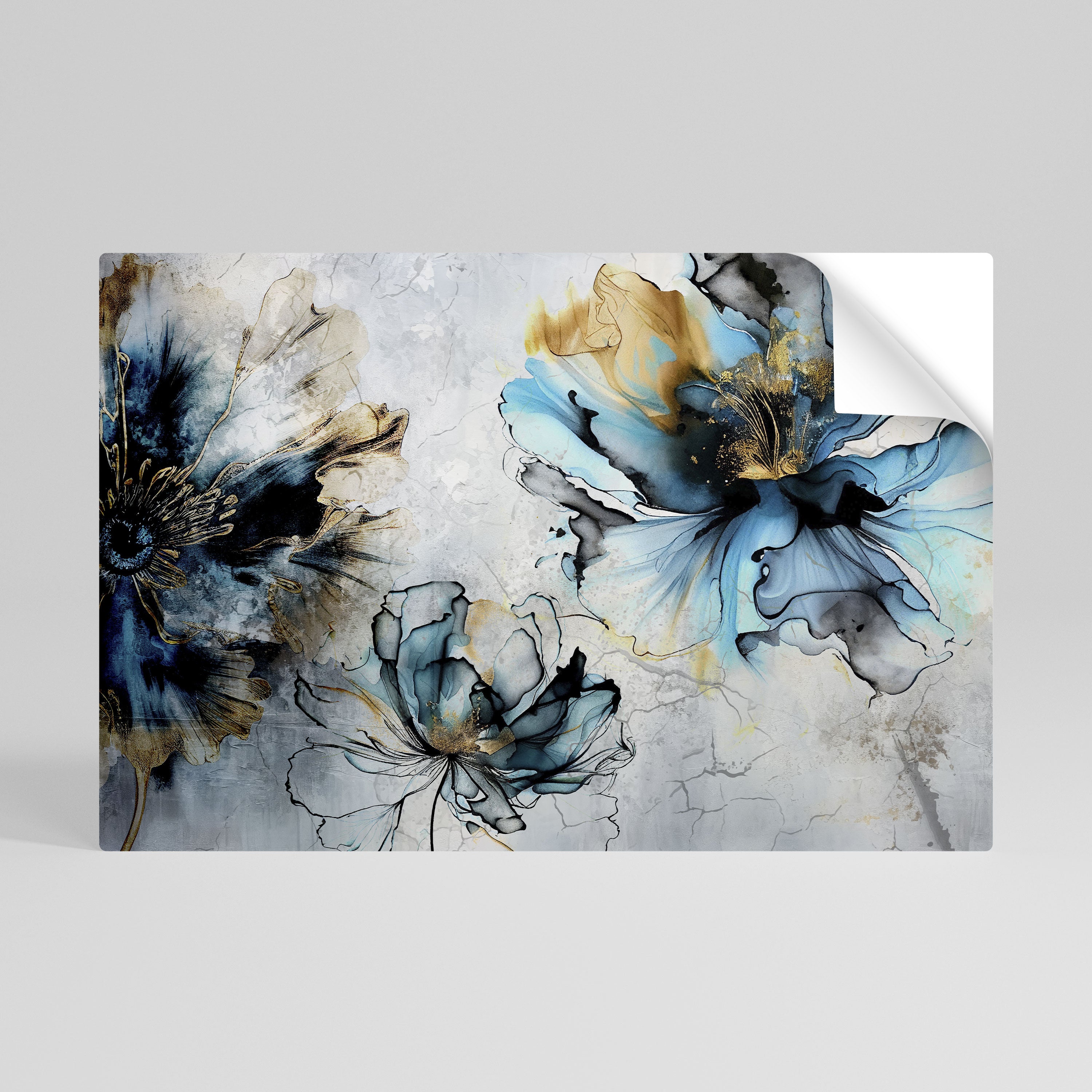 COBALT BLOSSOMS Selbstklebendes Horizontal-Poster