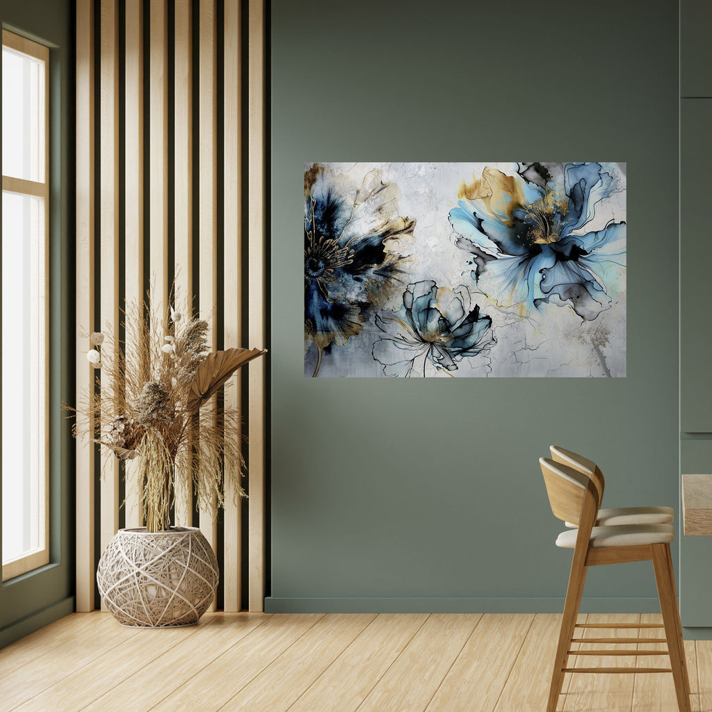 Kobaltblüten, horizontales Poster zum Abziehen und Aufkleben