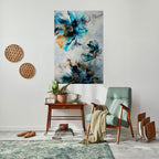 COBALT BLOSSOMS Selbstklebendes Poster - Hochformat