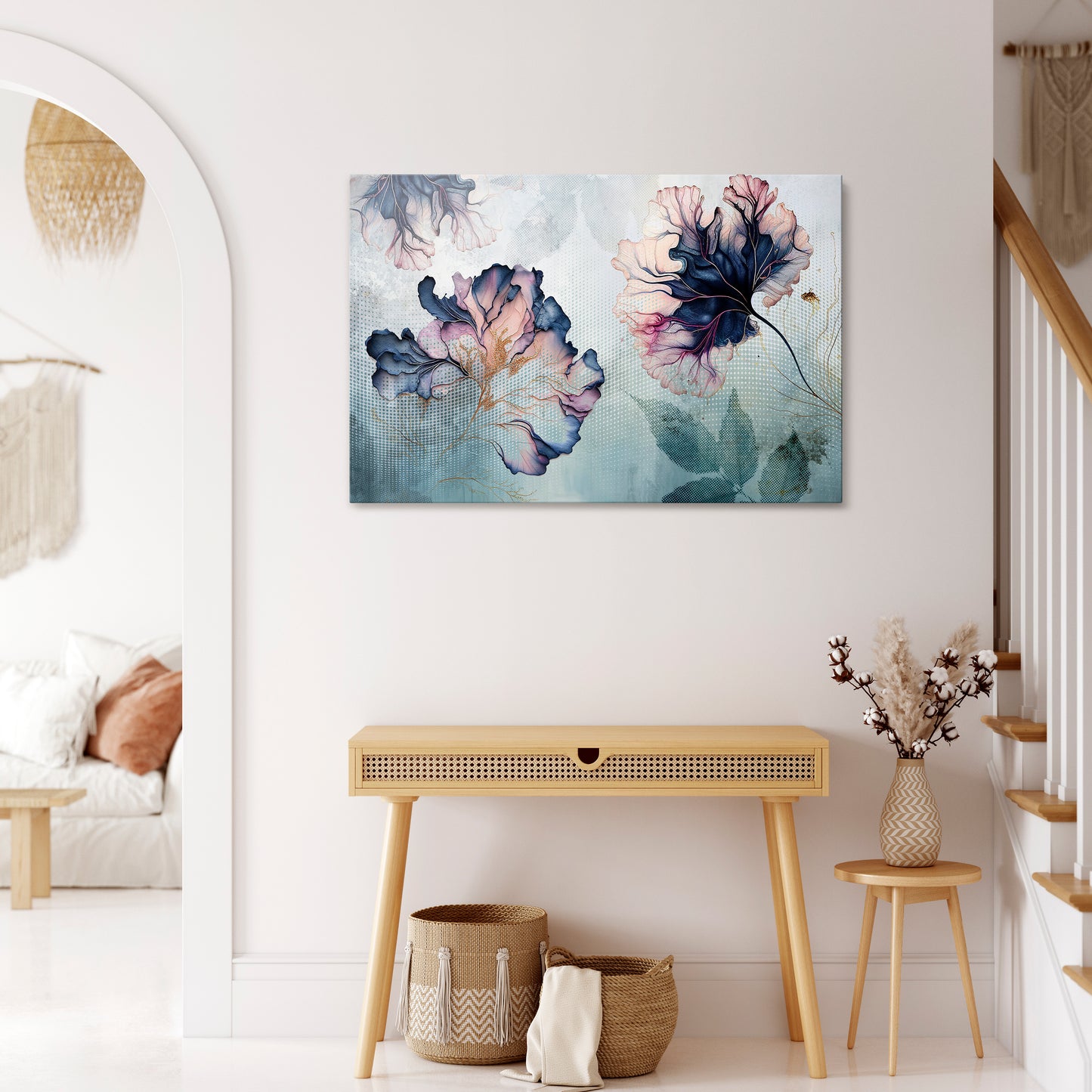 ICY BLOSSOMS Horizontal Canvas Print