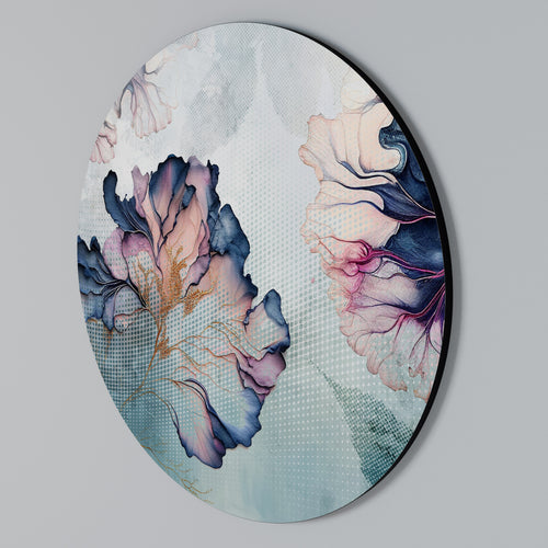 ICY BLOSSOMS Round Wall Art