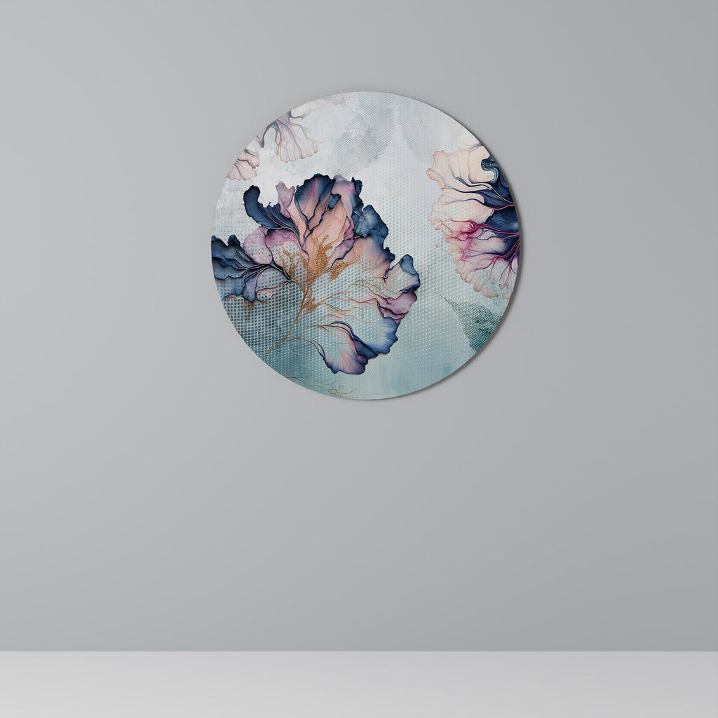 ICY BLOSSOMS Runde Wandkunst