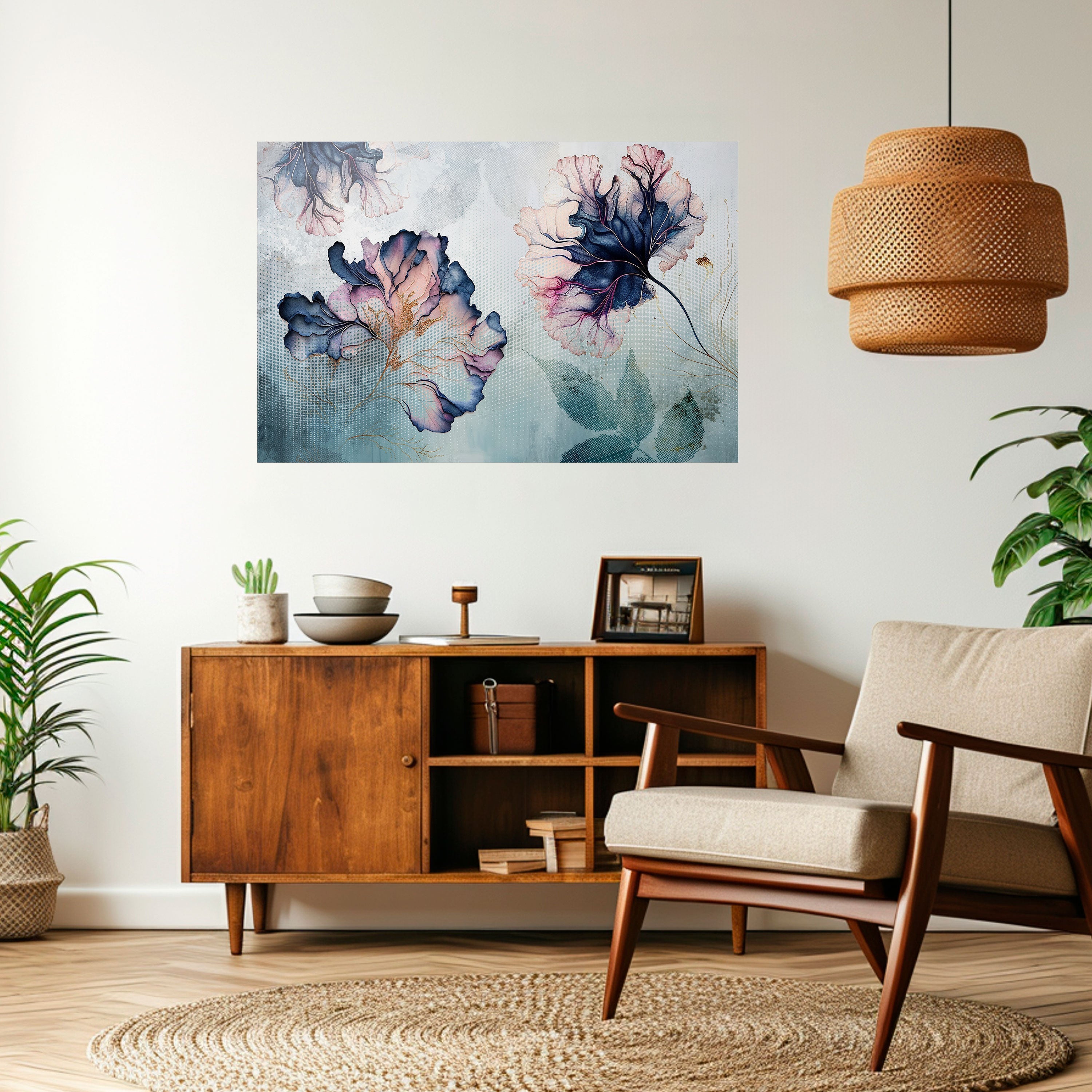 ICY BLOSSOMS Horizontales Poster zum Abziehen und Aufkleben