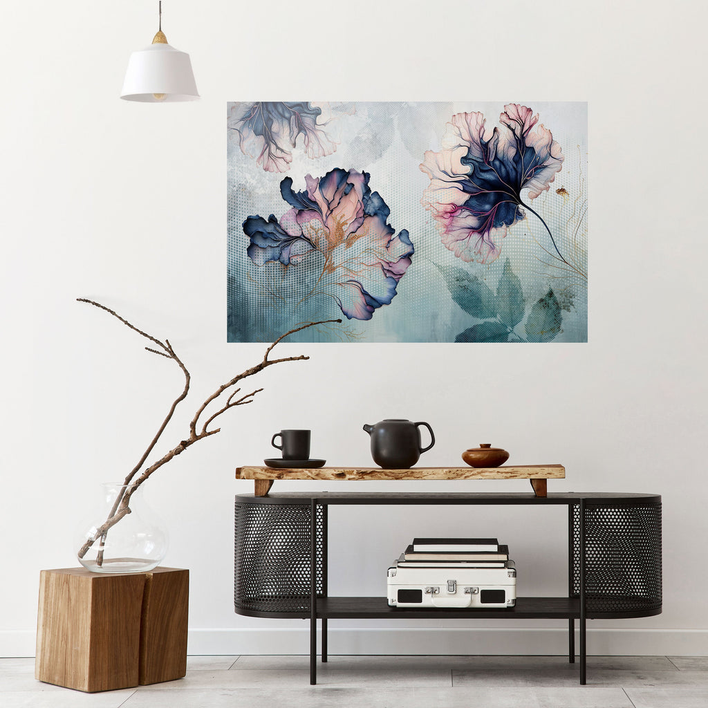 ICY BLOSSOMS Horizontales Poster zum Abziehen und Aufkleben