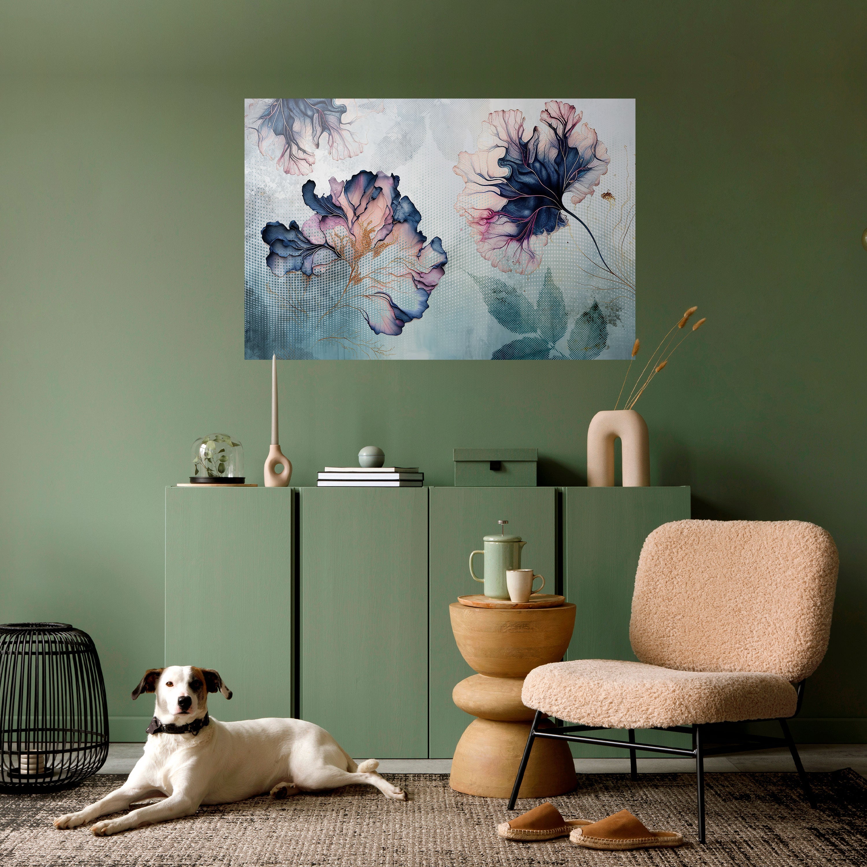 ICY BLOSSOMS Horizontales Poster zum Abziehen und Aufkleben