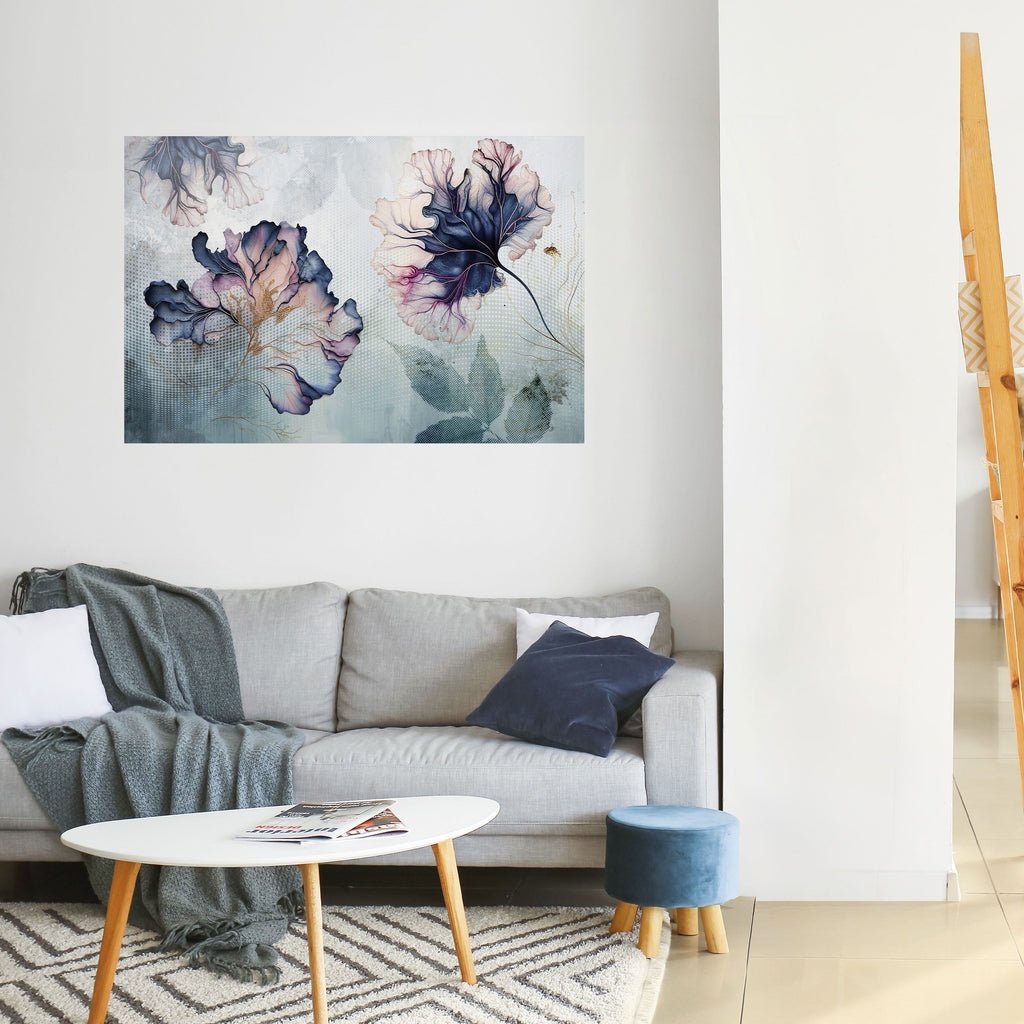 ICY BLOSSOMS Horizontales Poster zum Abziehen und Aufkleben