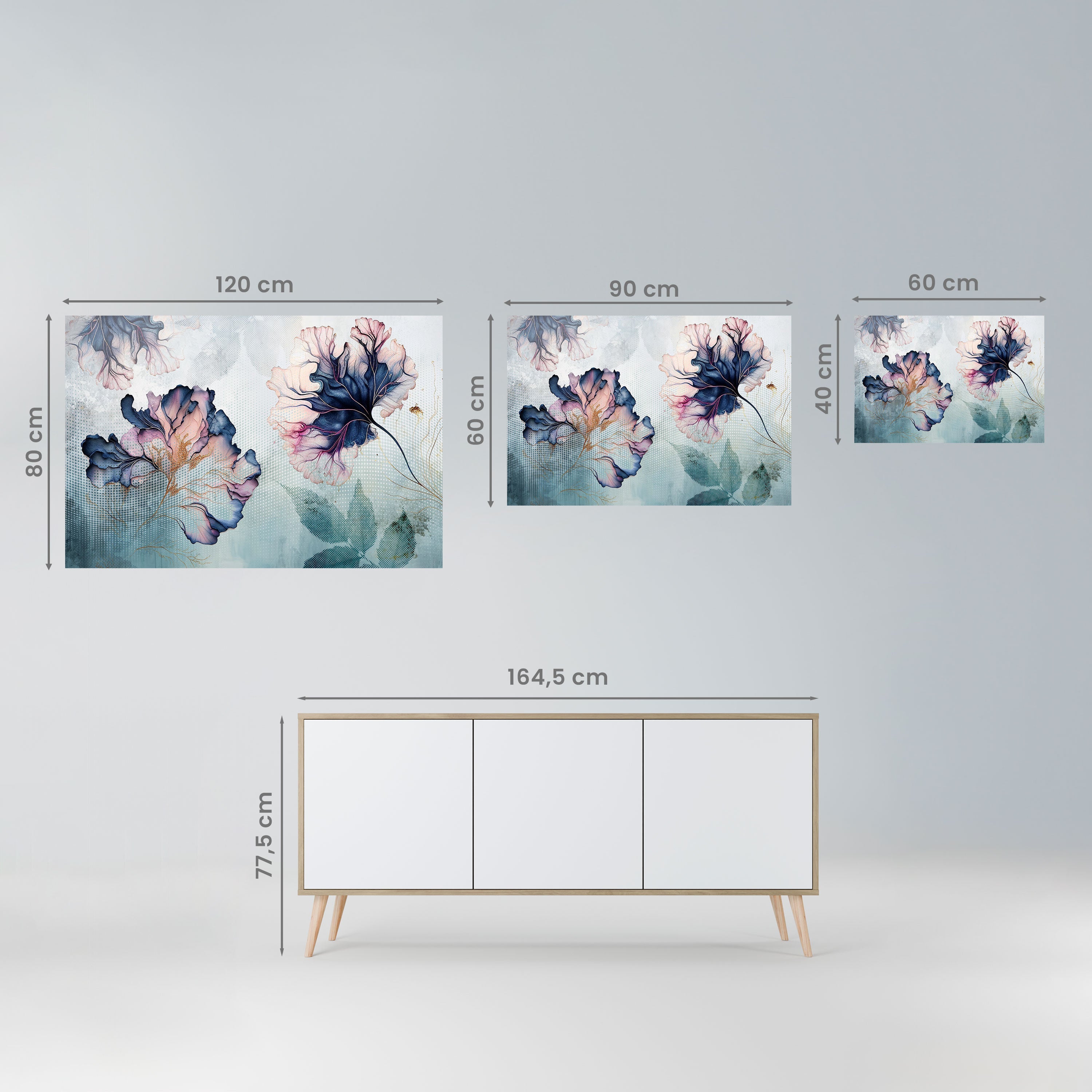 ICY BLOSSOMS Horizontales Poster zum Abziehen und Aufkleben
