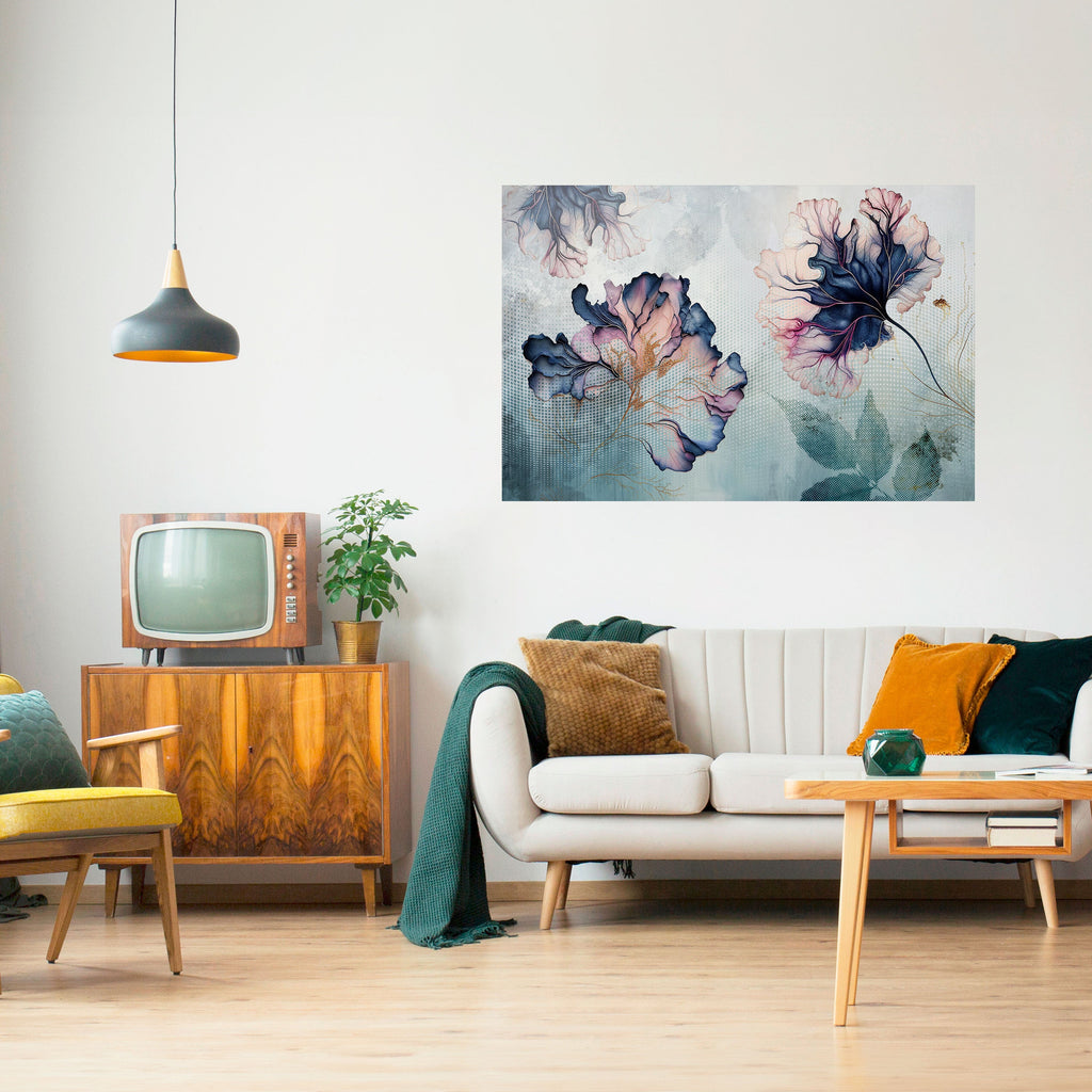 ICY BLOSSOMS Horizontales Poster zum Abziehen und Aufkleben