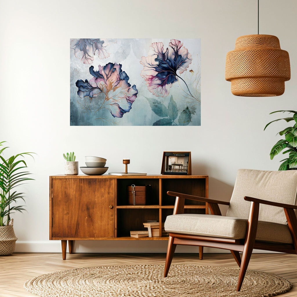 ICY BLOSSOMS Horizontales Poster zum Abziehen und Aufkleben