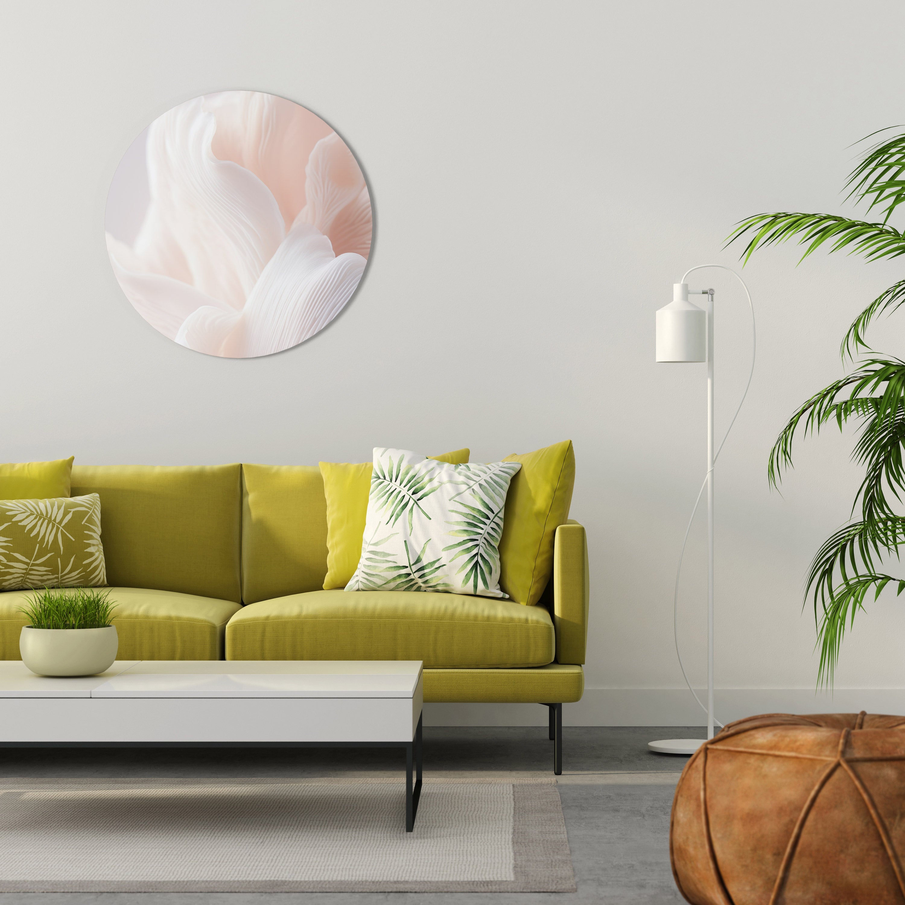 Zarte rosa Harmonie Runde Wandkunst