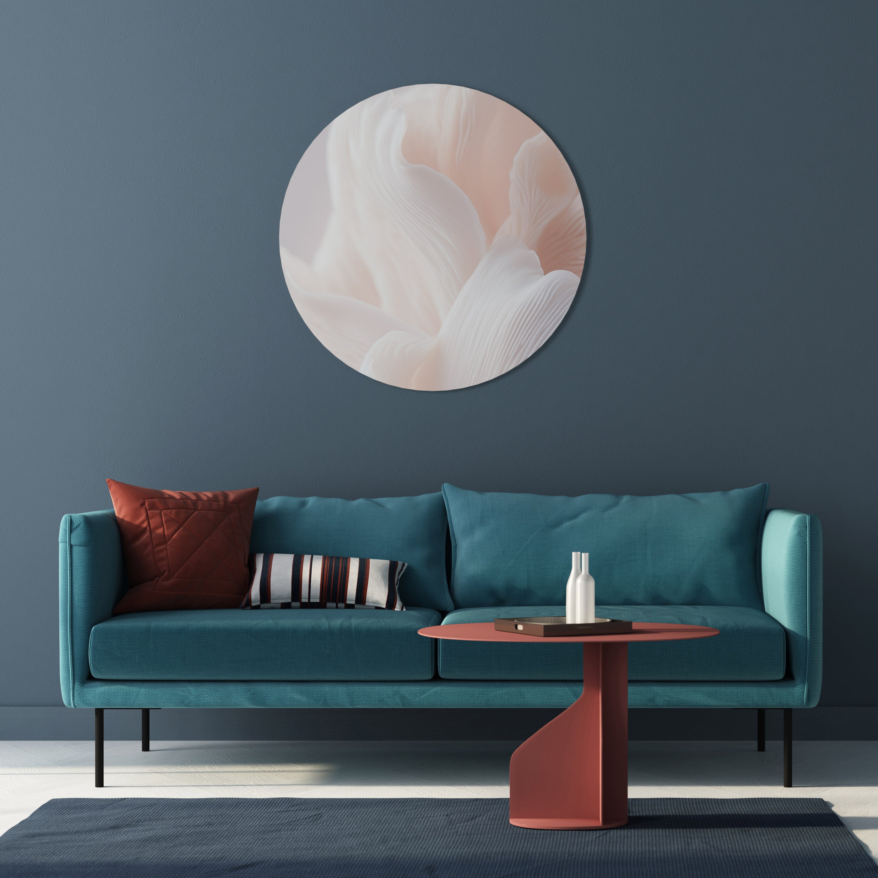 Zarte rosa Harmonie Runde Wandkunst