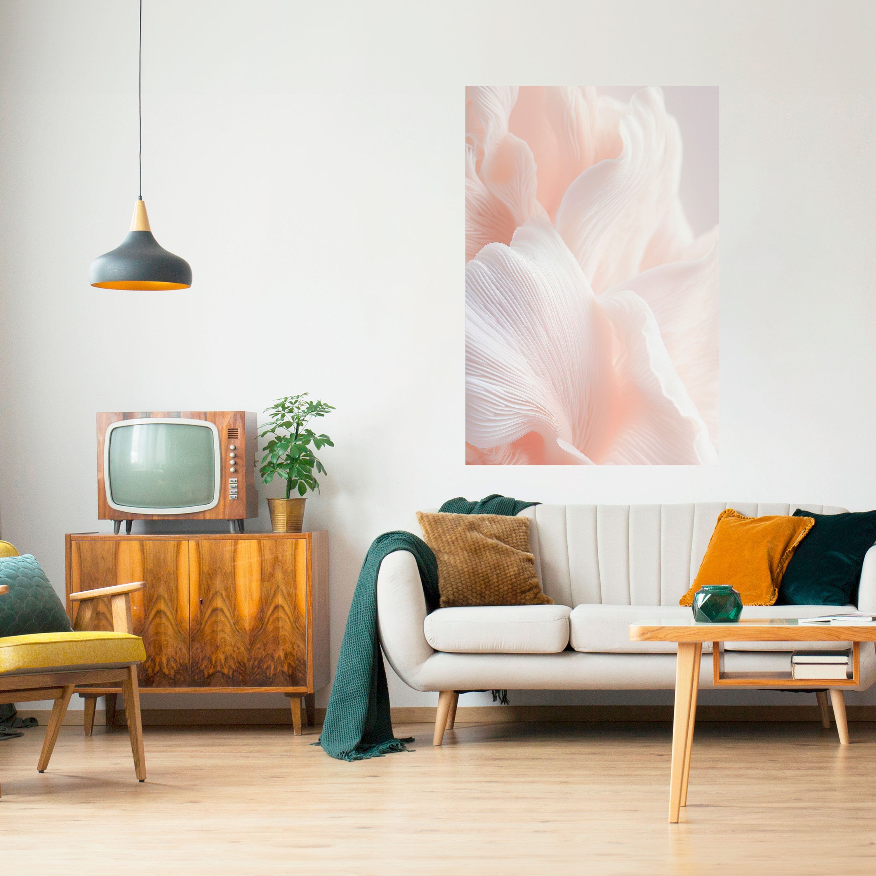 Zartes rosa Harmony-Poster zum Abziehen und Aufkleben, vertikal