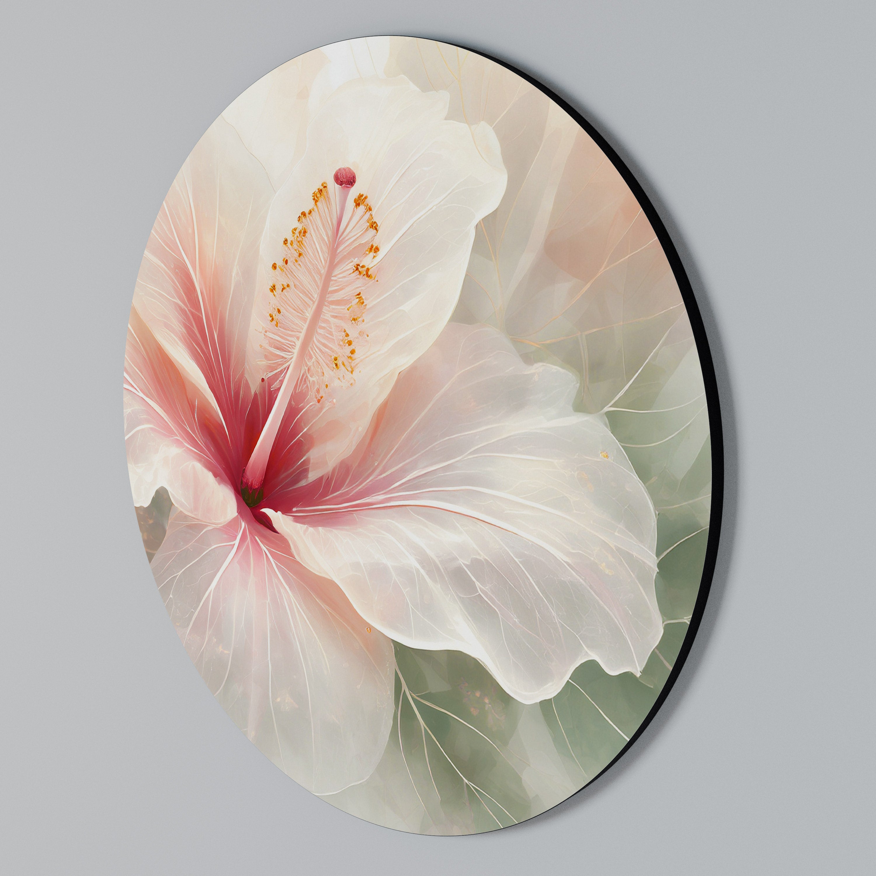 GOSSAMER FLORAL DREAM Rundes Wandbild