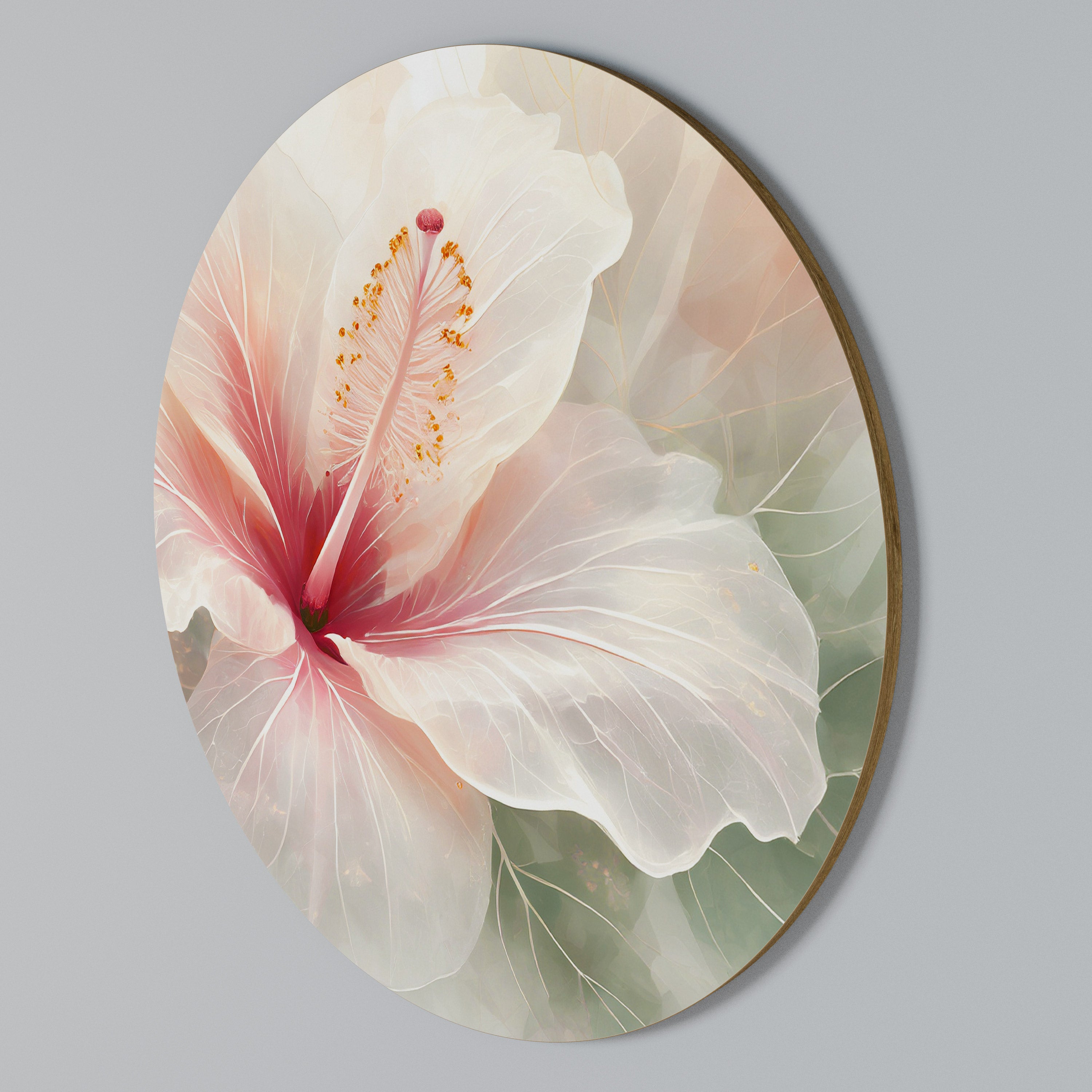 GOSSAMER FLORAL DREAM Rundes Wandbild