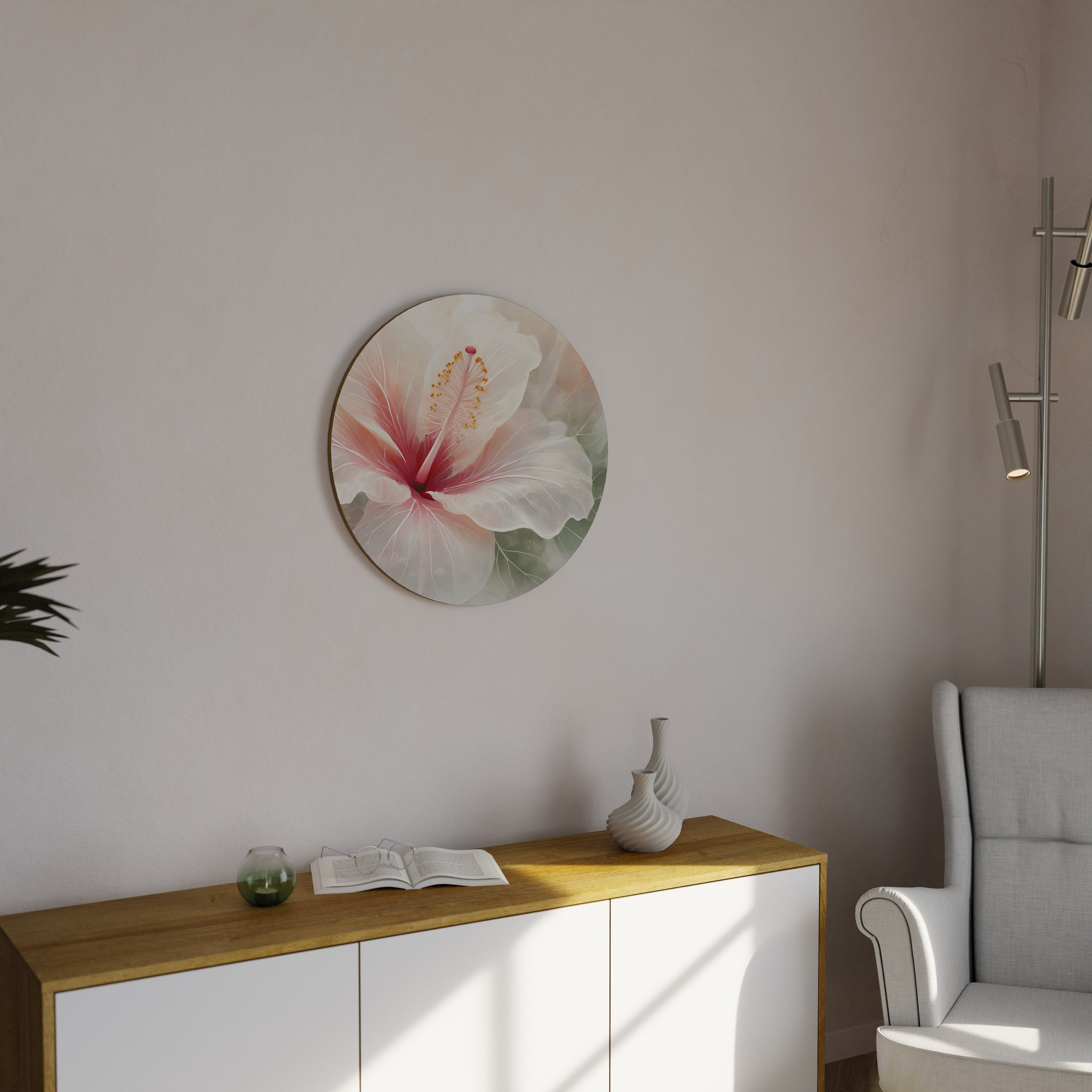 Runde Wandkunst „GOSSAMER FLORAL DREAM“