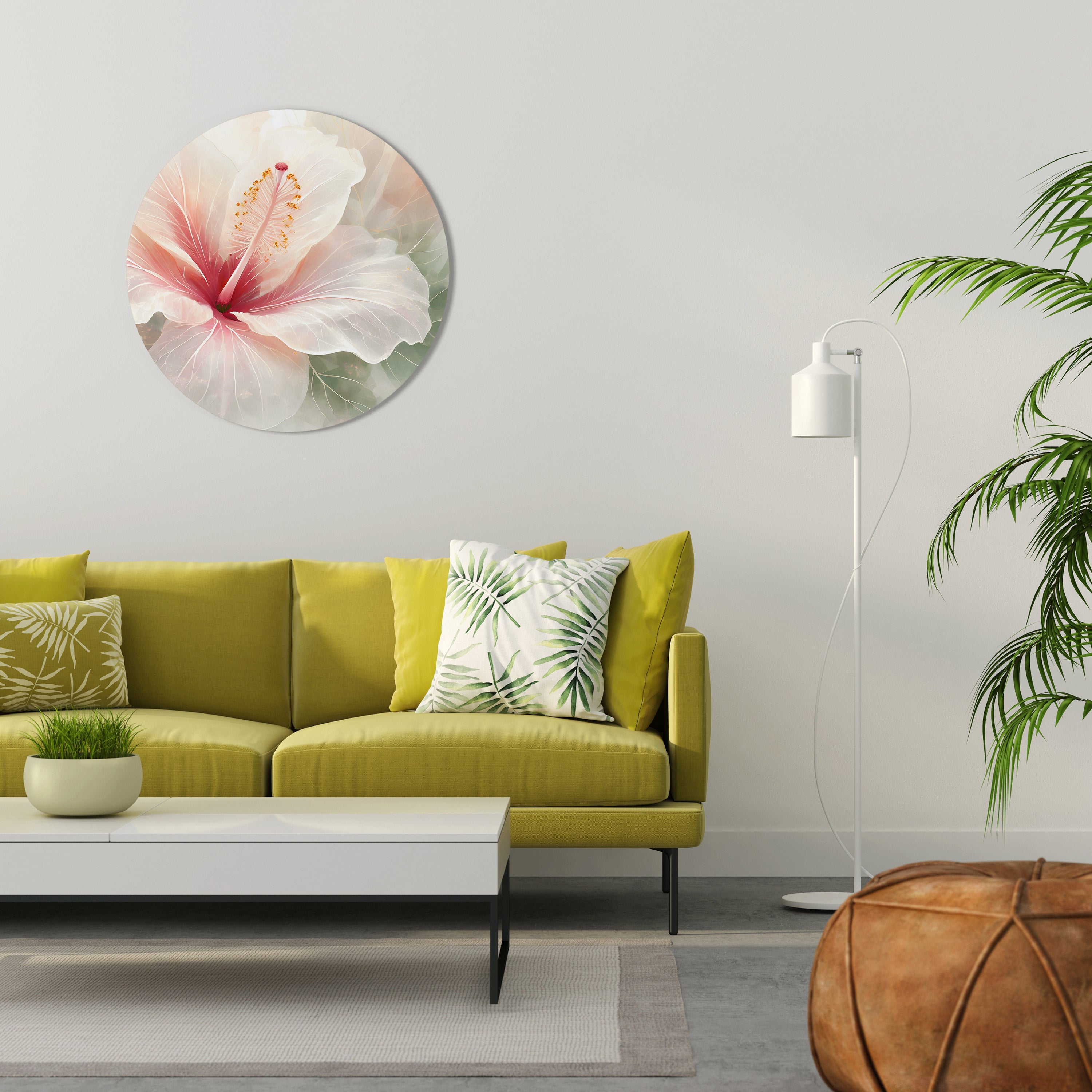 Runde Wandkunst „GOSSAMER FLORAL DREAM“