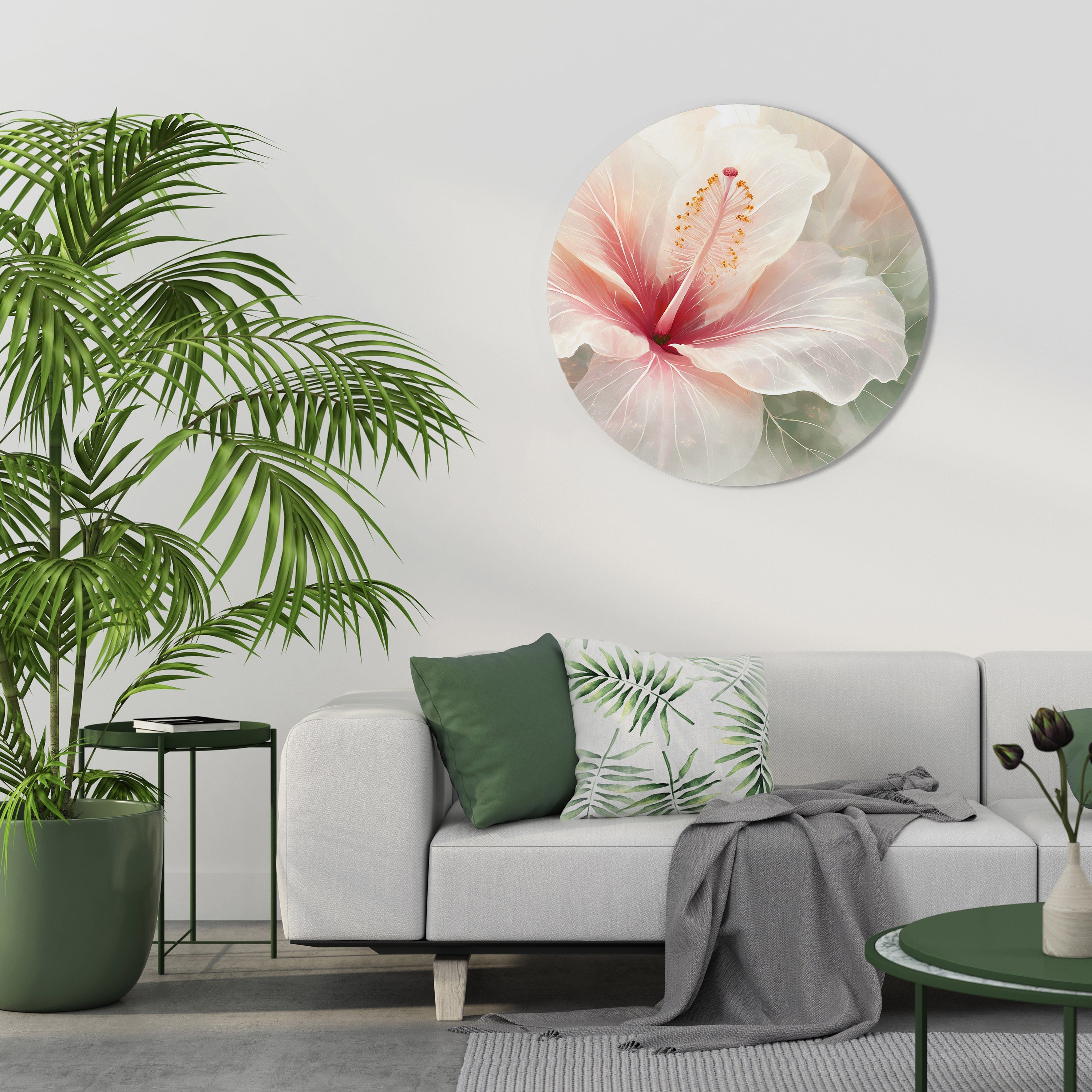 Runde Wandkunst „GOSSAMER FLORAL DREAM“
