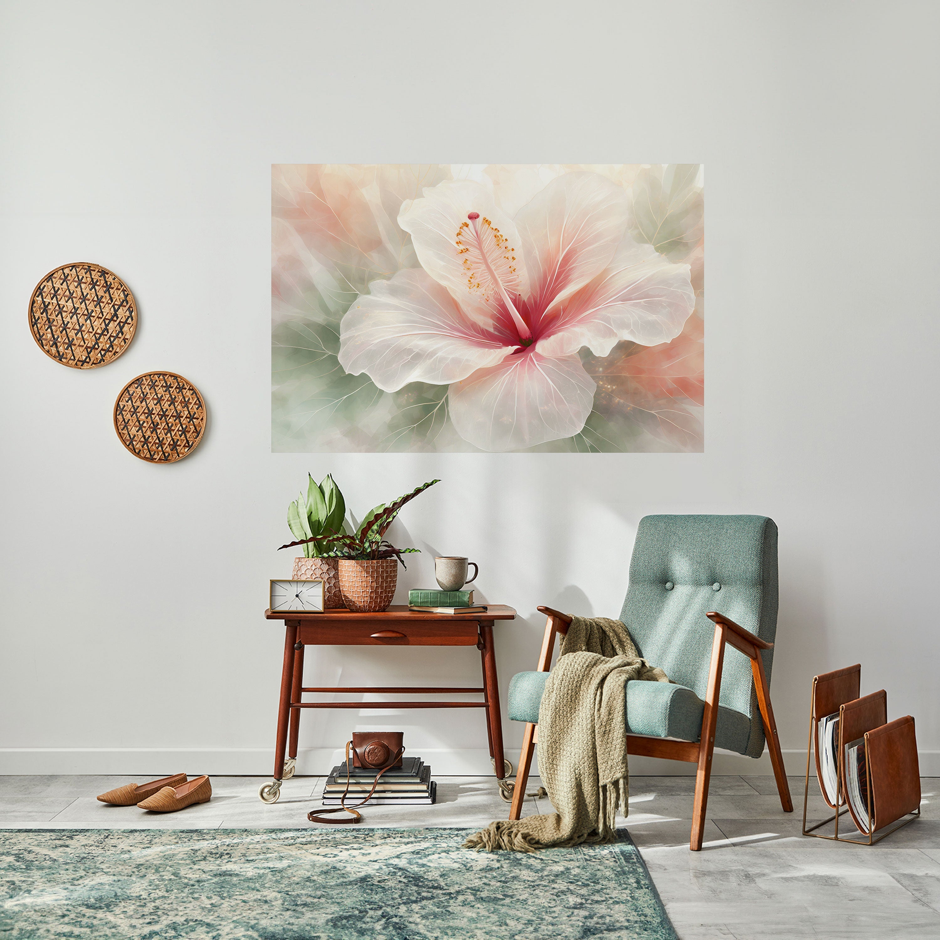GOSSAMER FLORAL DREAM Horizontales Poster zum Abziehen und Aufkleben