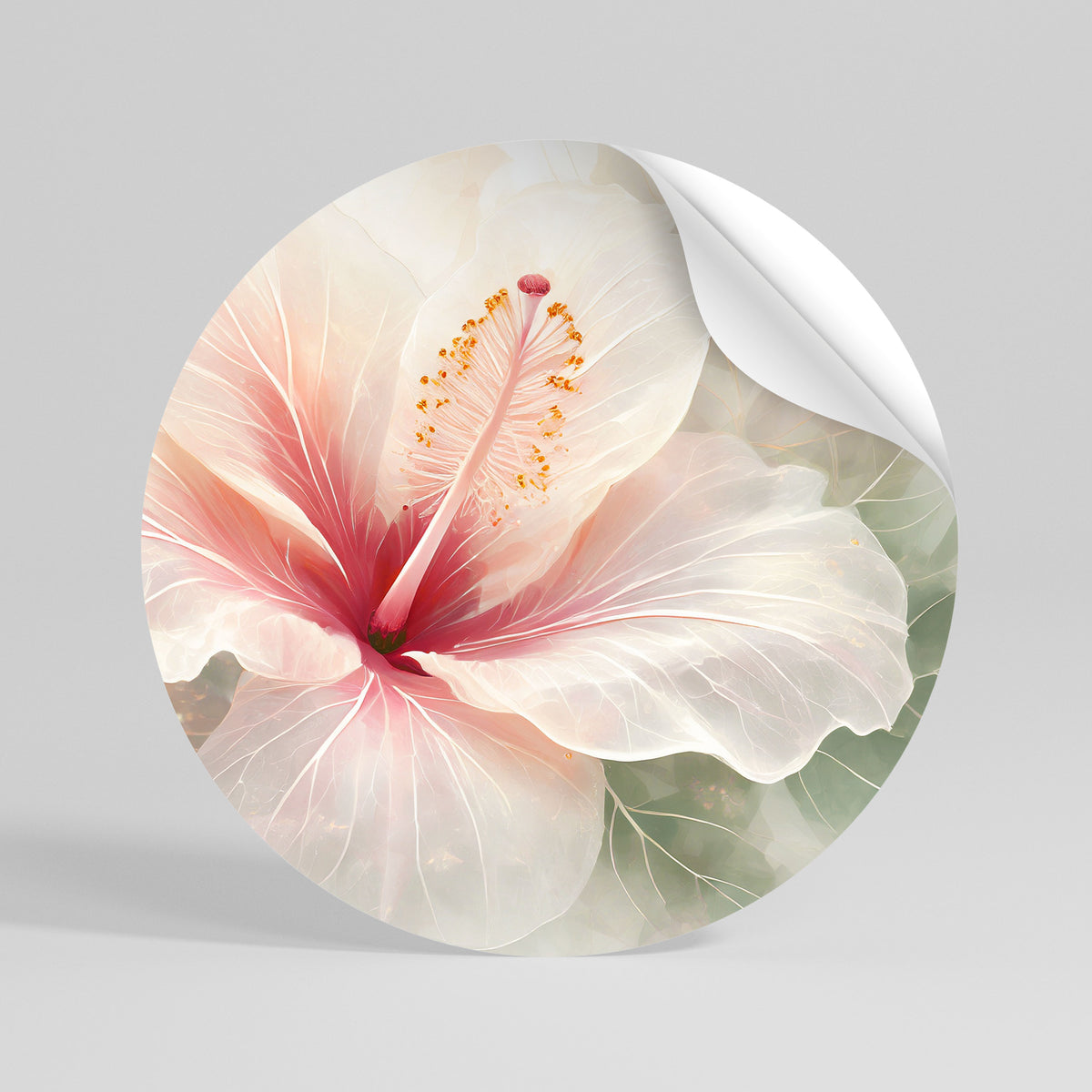 GOSSAMER FLORAL DREAM Runder Wandsticker zum Abziehen und Aufkleben