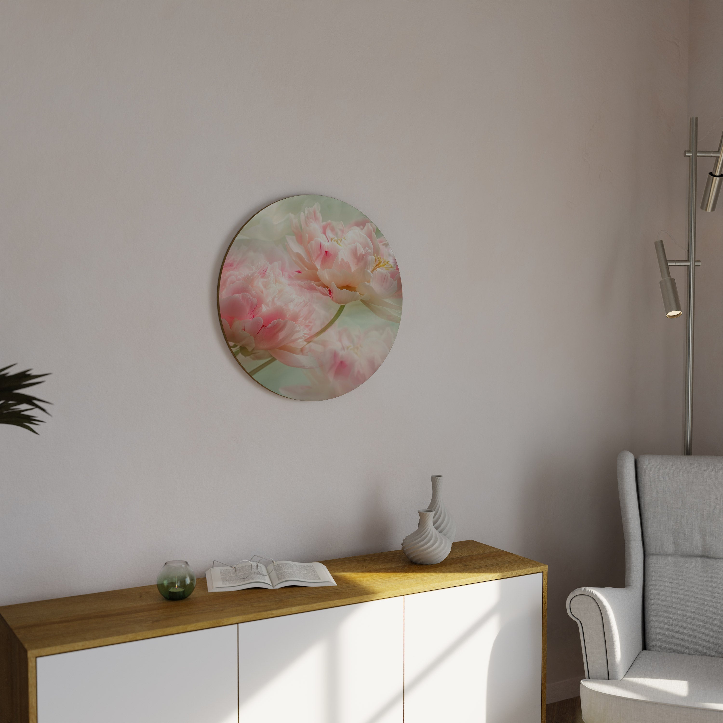 Runde Wandkunst „GENTLE HARMONY UNFOLDED“