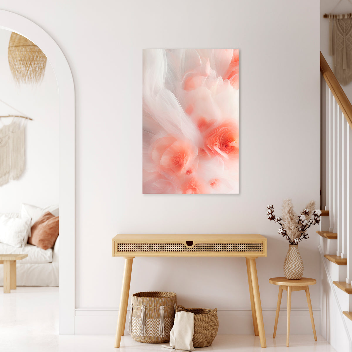 TENDER BLOSSOM VEIL Vertical Canvas Print