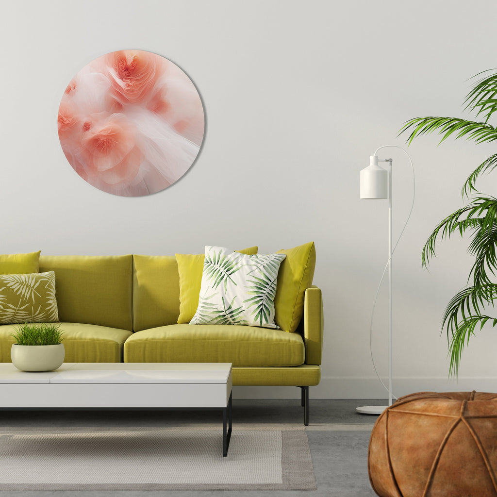 TENDER BLOSSOM VEIL Runde Wandkunst