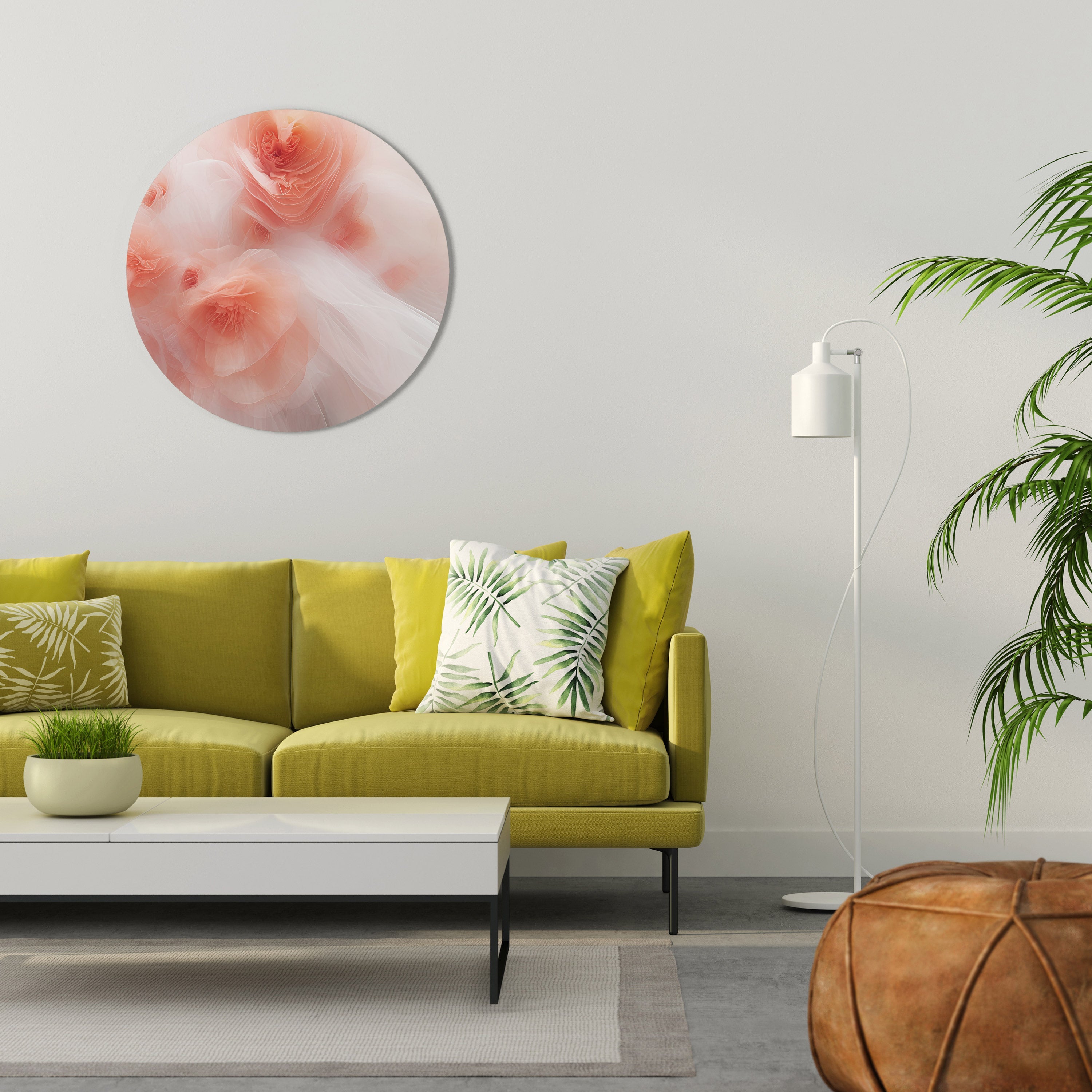 TENDER BLOSSOM VEIL Runde Wandkunst